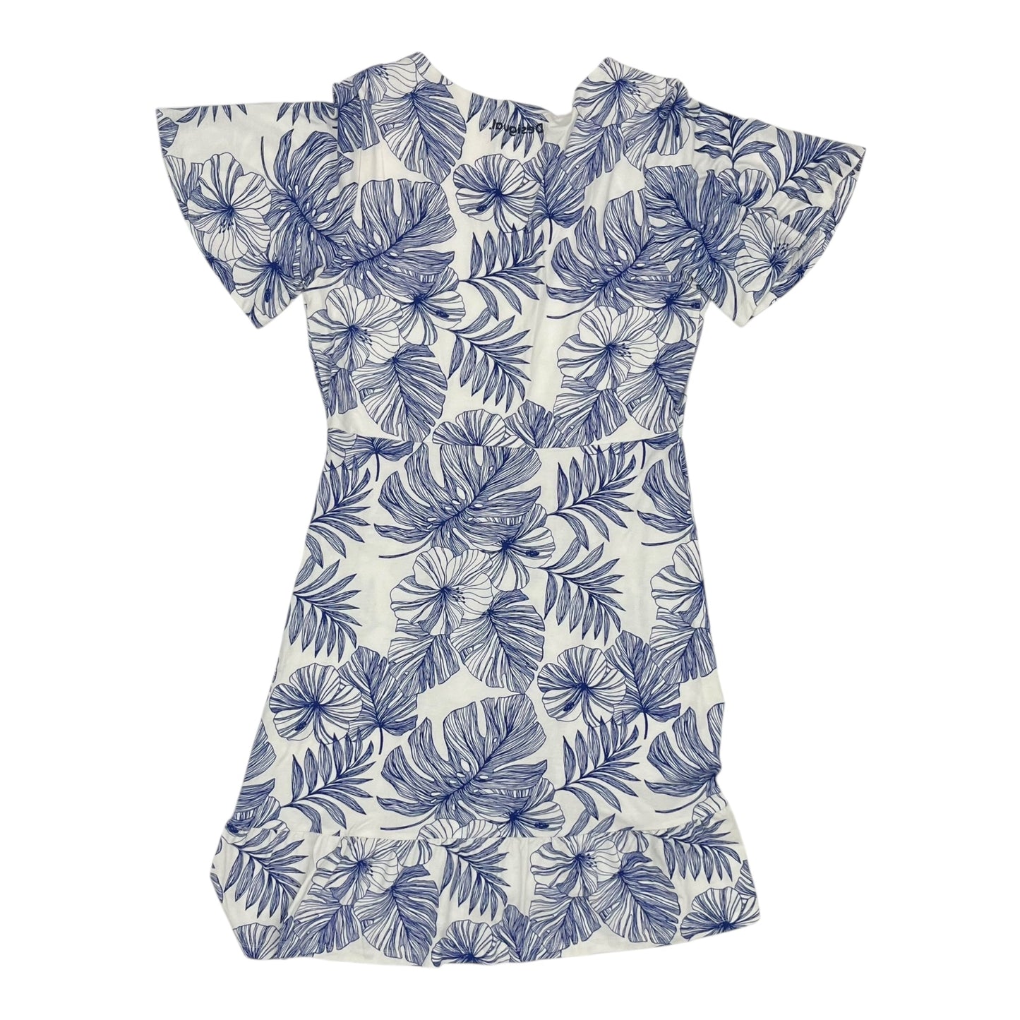 Dress Casual Short By Desigual In Blue & White, Size:L