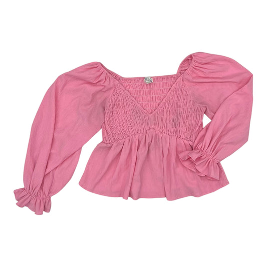 Blouse Ls By She + Sky In Pink, Size:M