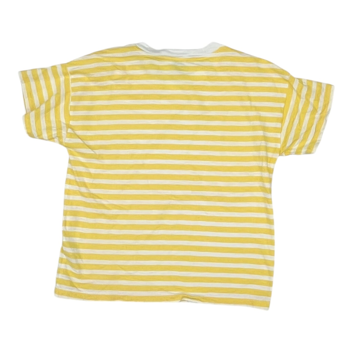 Top Ss By J. Crew In White & Yellow, Size:M