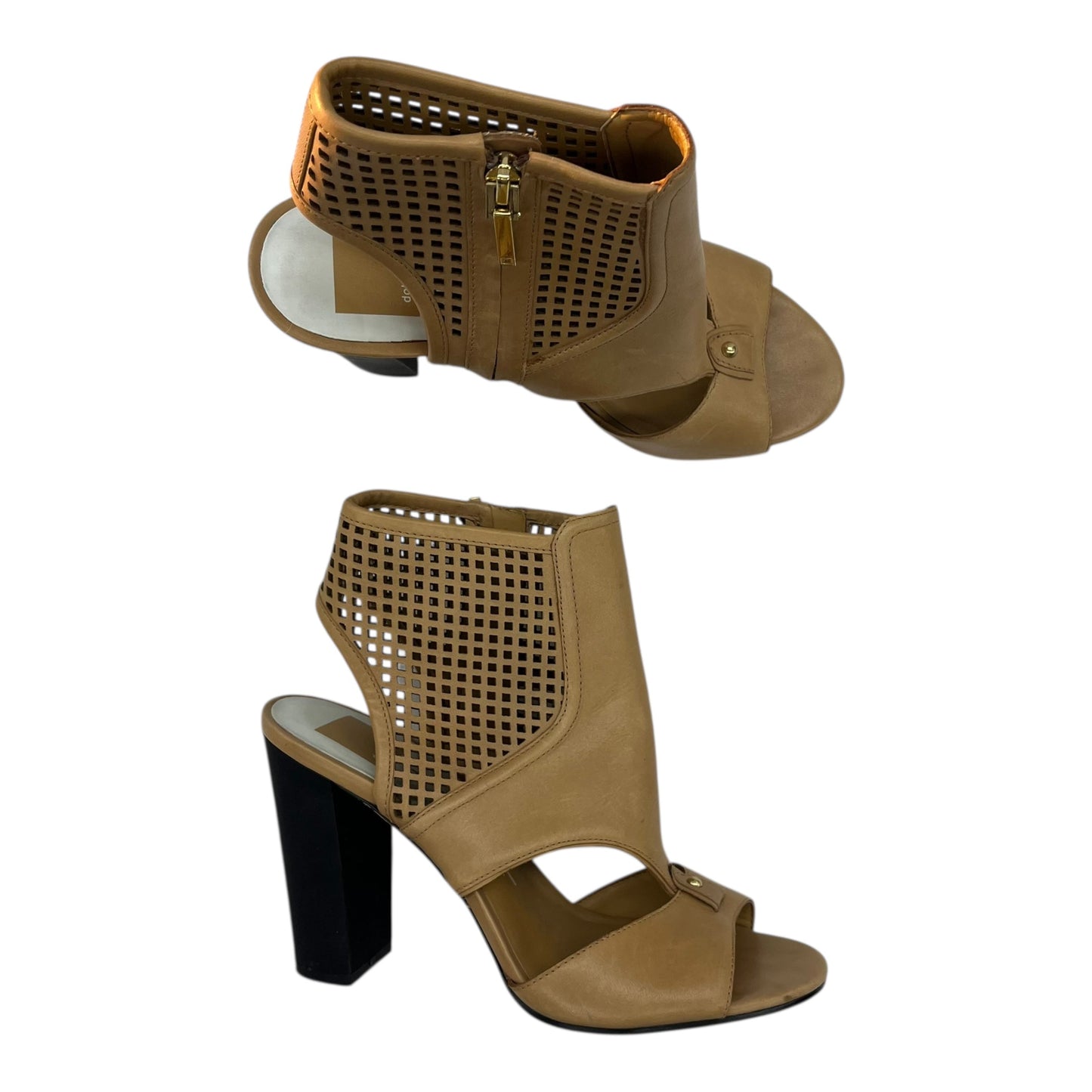 Sandals Heels Block By Dolce Vita In Black & Brown, Size:9