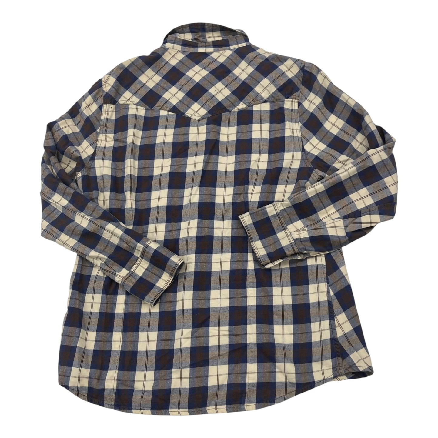 Blouse Ls By Jag In Blue & Tan, Size:Xl