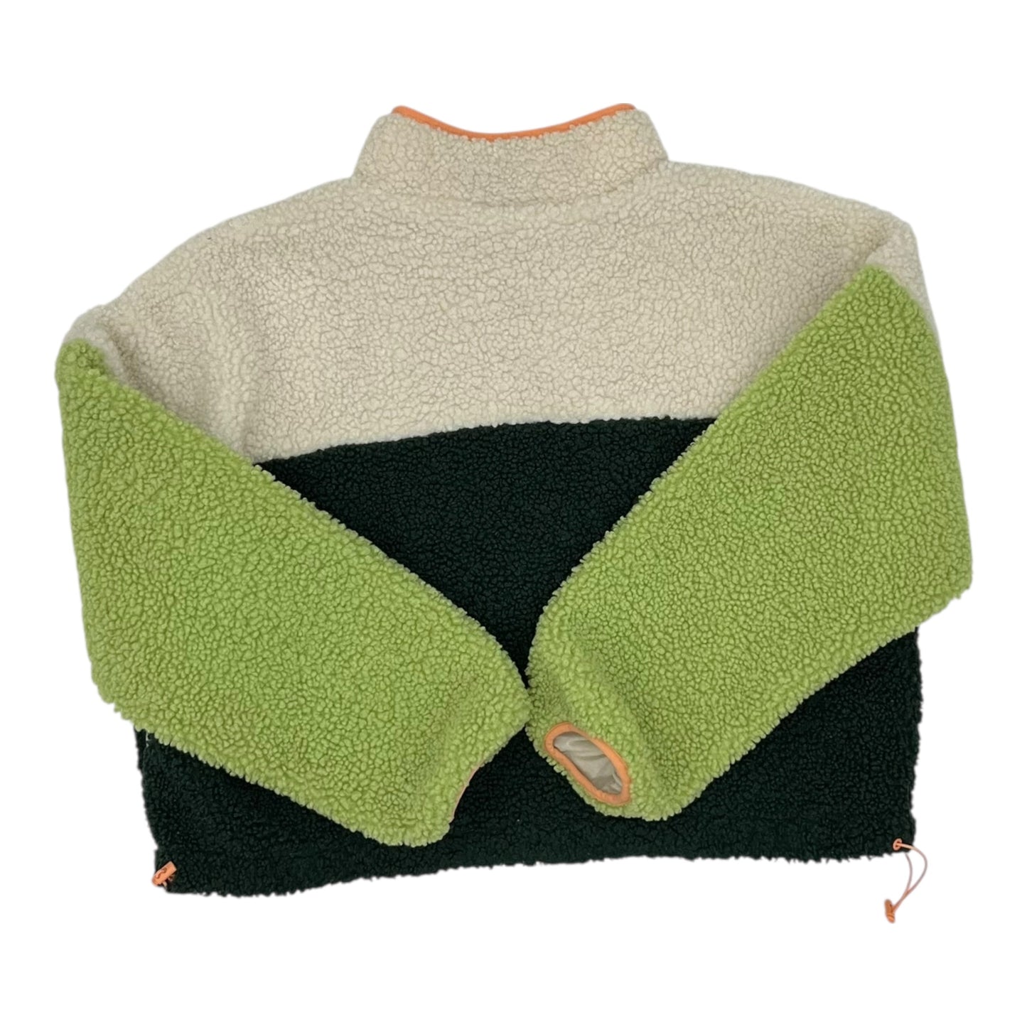 Jacket Fleece By Wild Fable In Cream & Green, Size:L