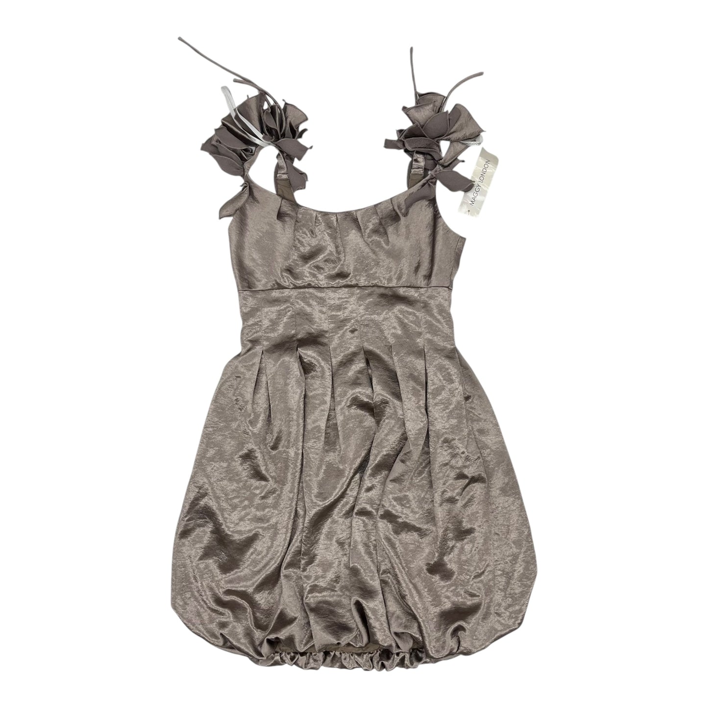 Dress Casual Short By Maggy London In Taupe, Size:4