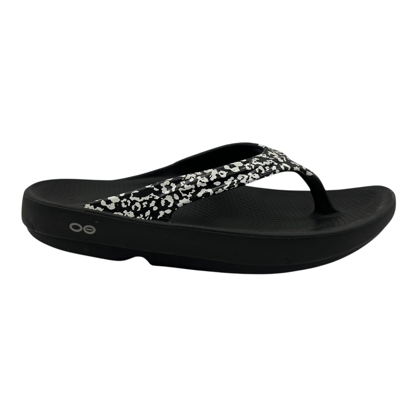 Sandals Flip Flops By Oofos In Black, Size:8.5