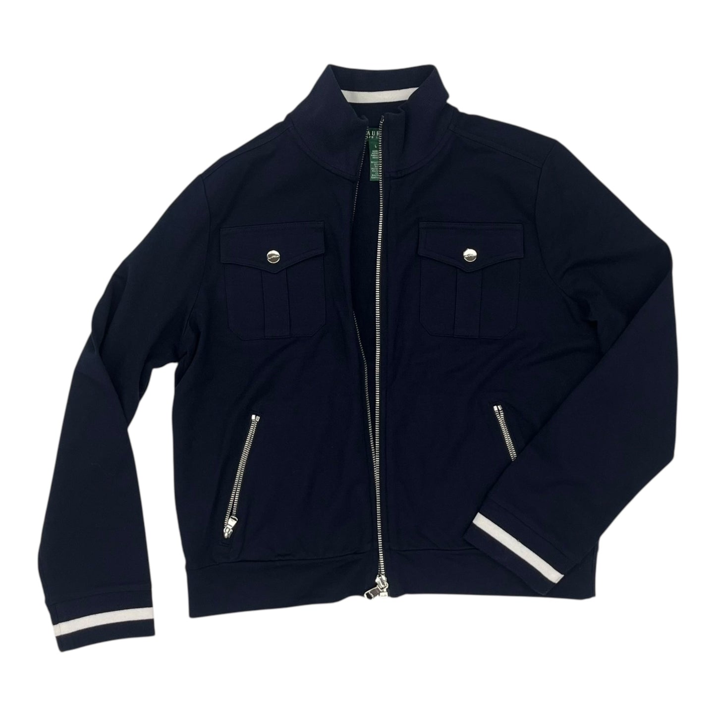 Sweatshirt Collar By Lauren By Ralph Lauren In Navy, Size:L