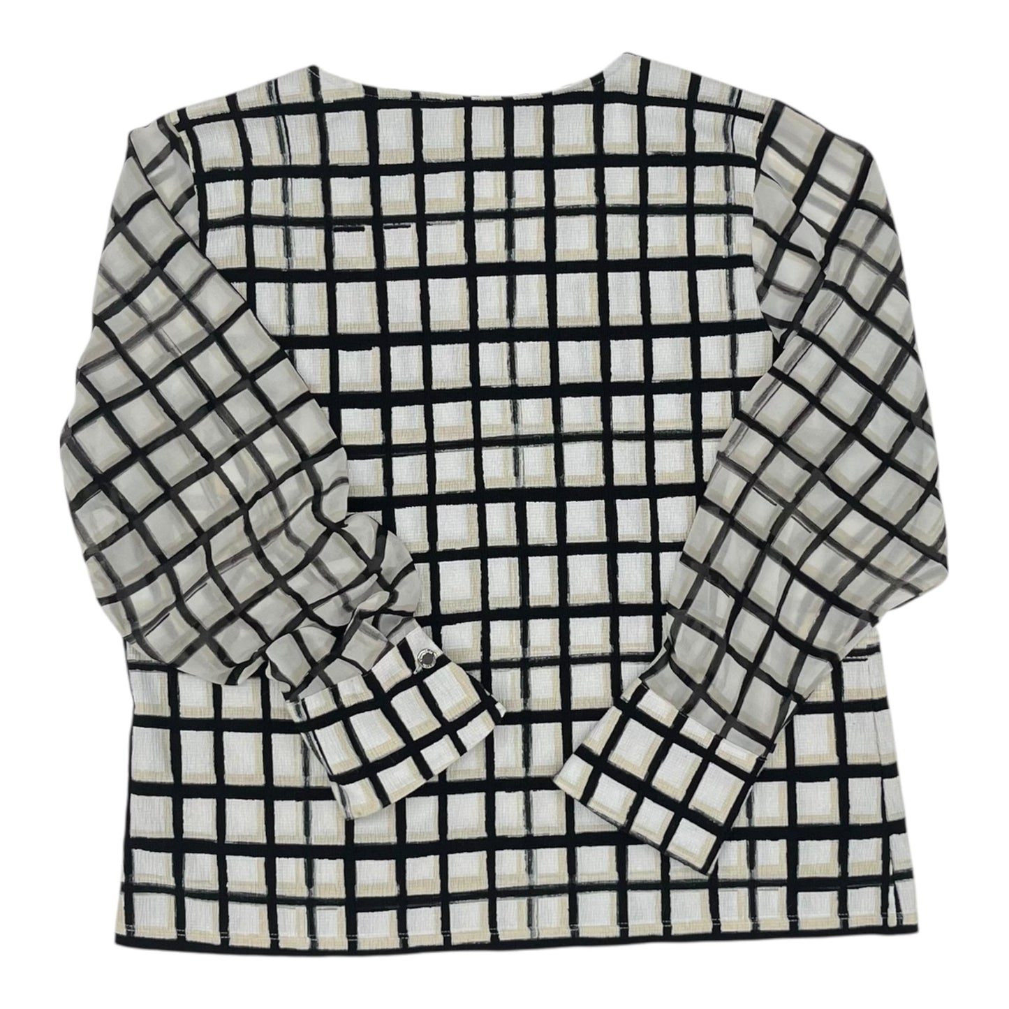 Blouse Ls By Calvin Klein In Black & Cream, Size:Xl