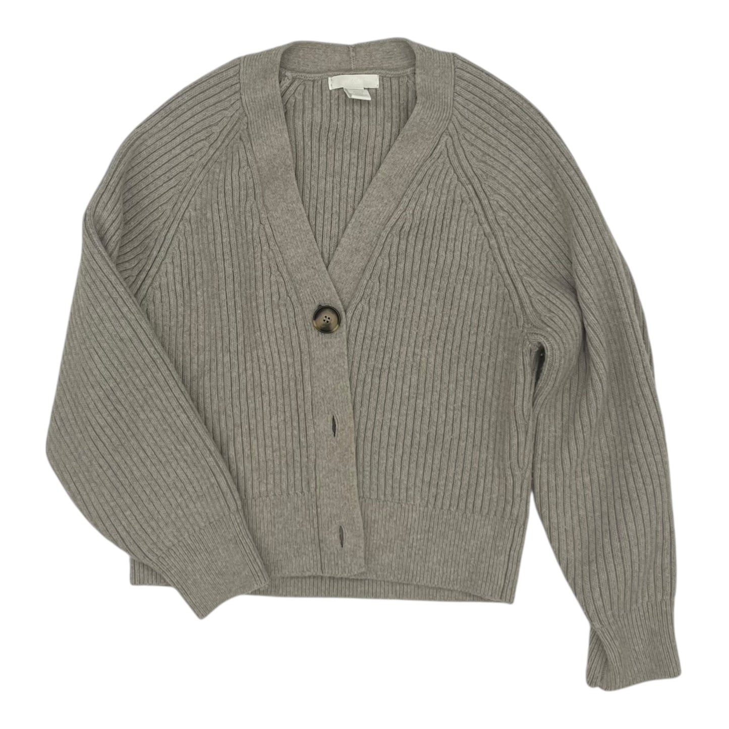 Sweater Cardigan By H&M In Tan, Size:M