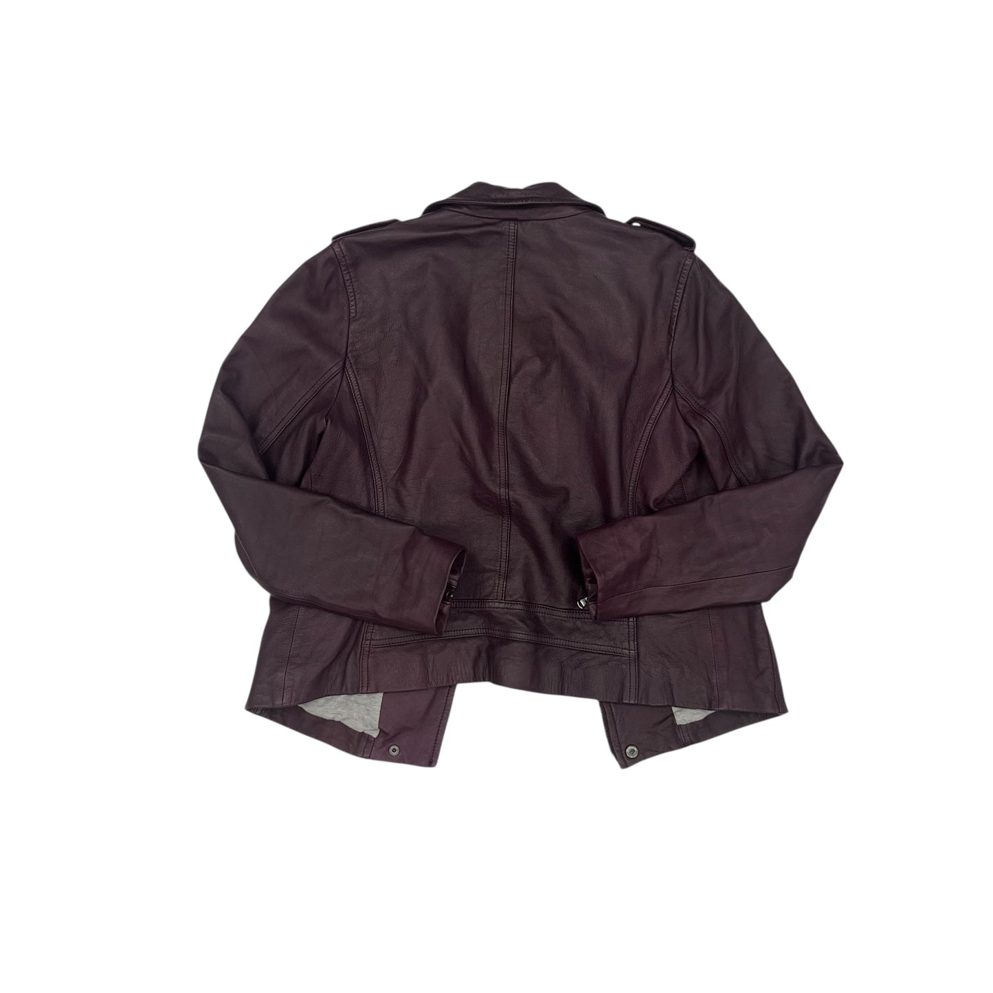 Jacket Moto Leather By Rebecca Taylor In Purple, Size:M