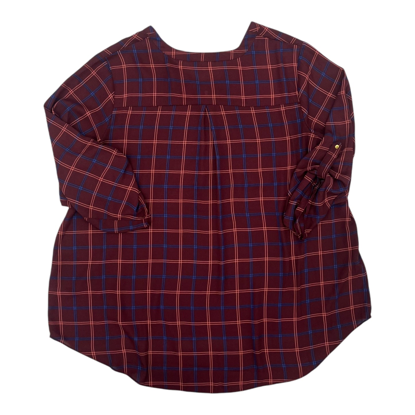 Blouse 3/4 Sleeve By Cato In Red, Size:3X