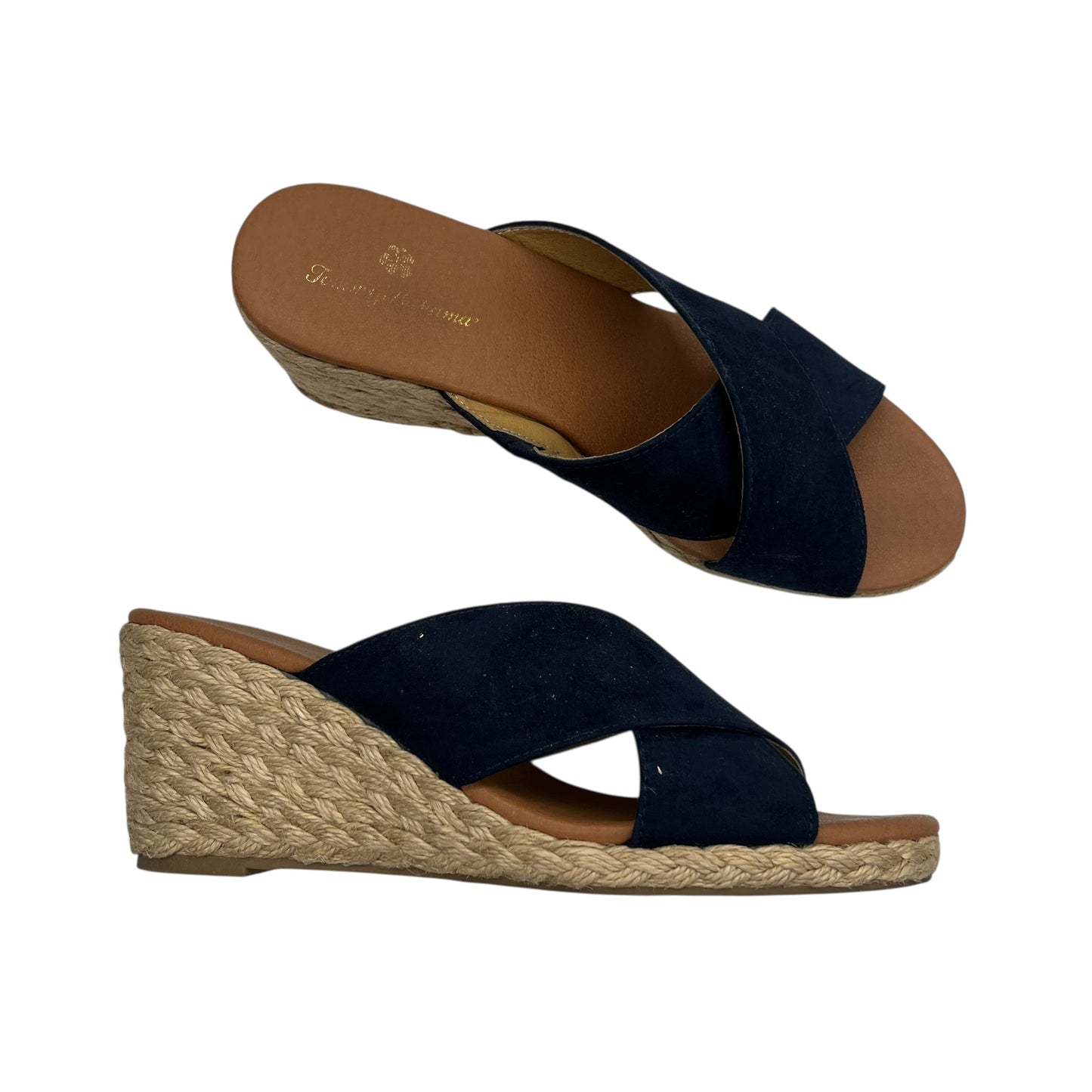 Sandals Heels Wedge By Tommy Bahama In Navy, Size:7.5