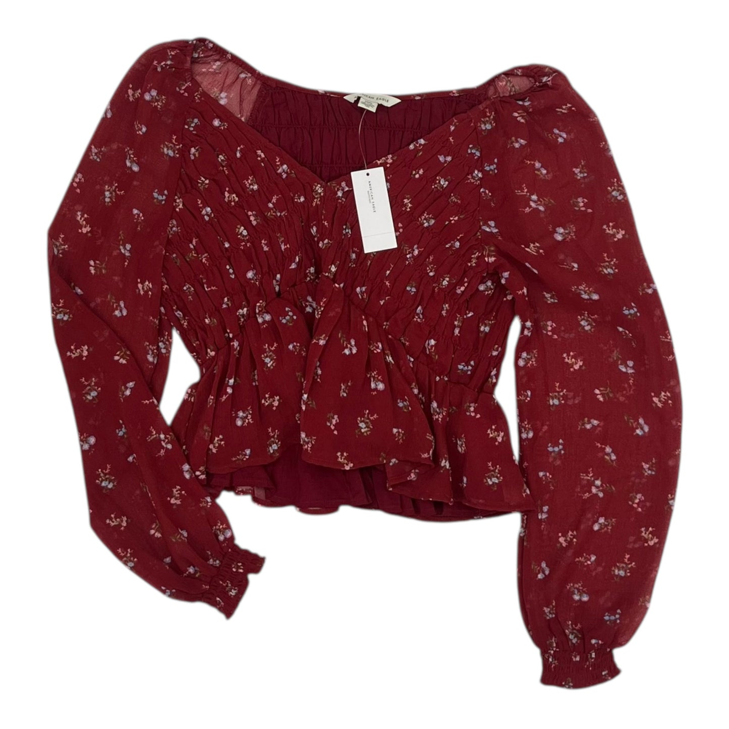 Blouse Ls By American Eagle In Red, Size:S