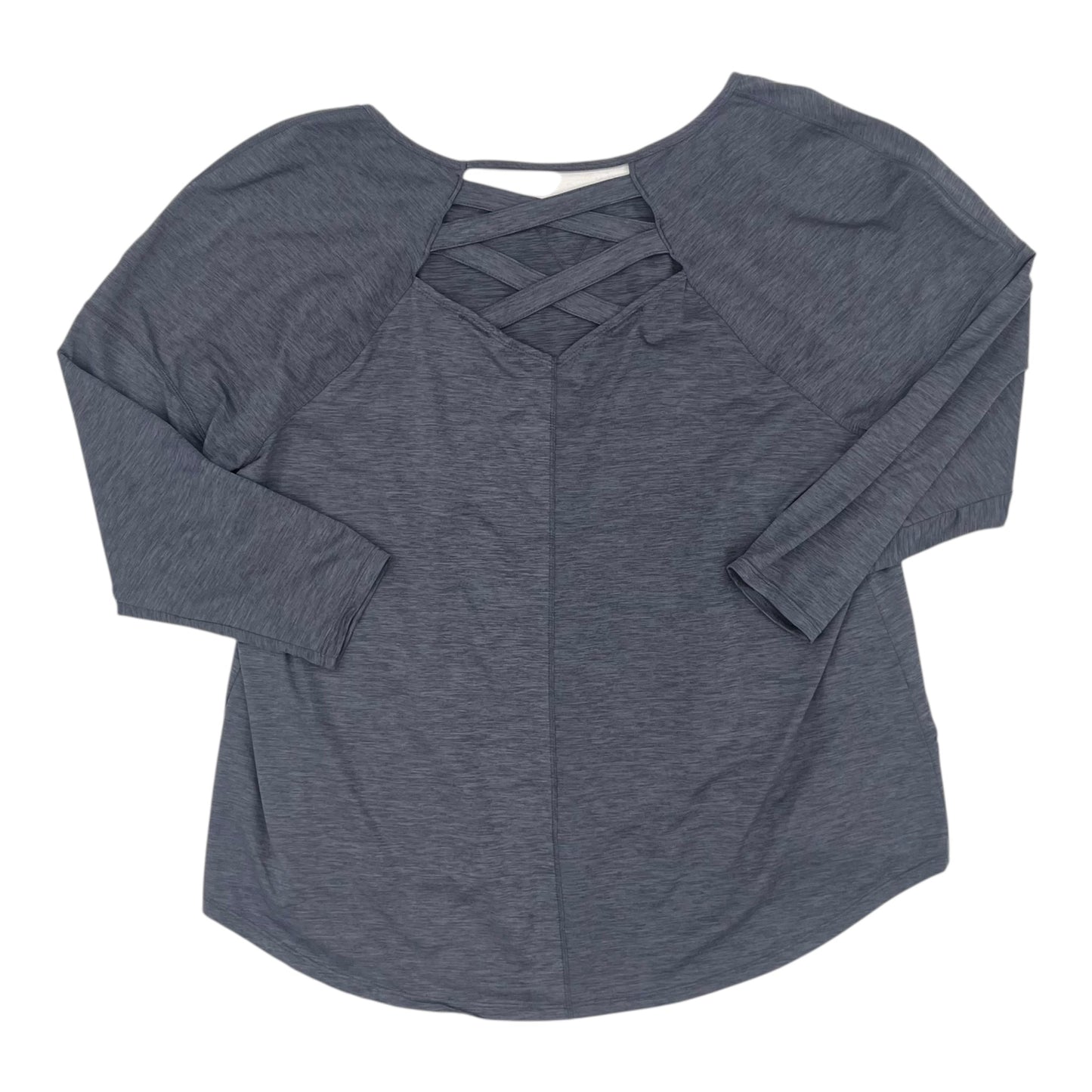 Athletic Top Ls Collar By Apana In Blue, Size:2X