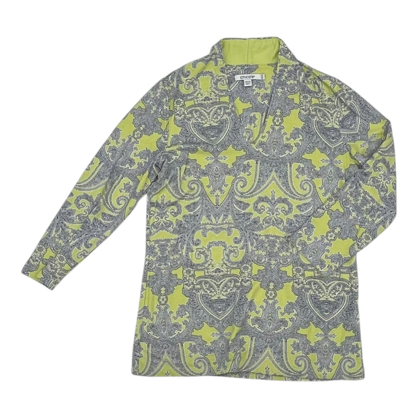 Top 3/4 Sleeve By Chicos In Yellow, Size:Xs