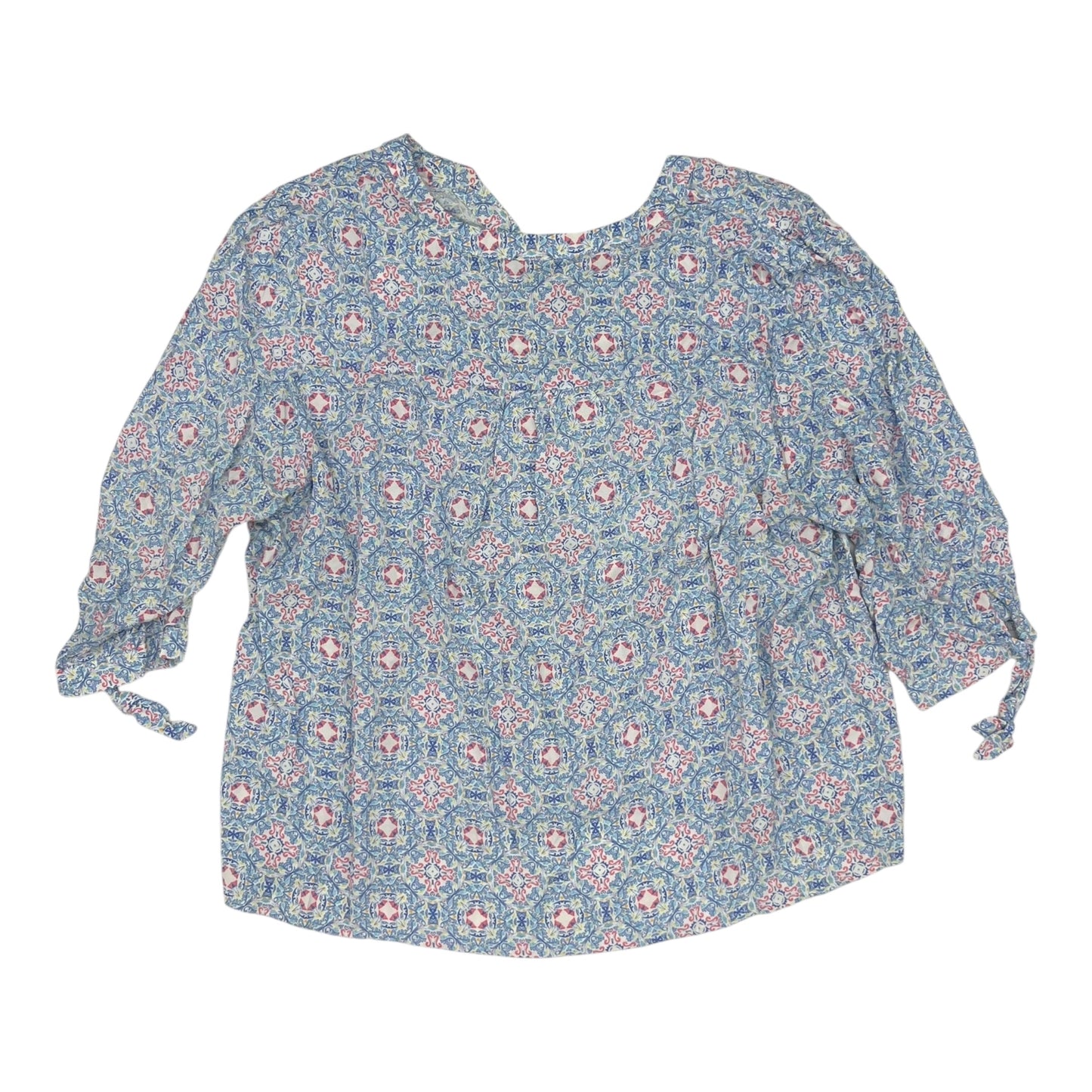 Blouse Ls By Jones And Co In Blue, Size:2X