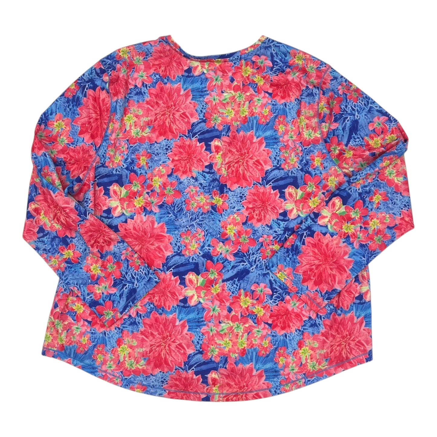 Top Ls By Reel Legends In Blue & Pink, Size:3X