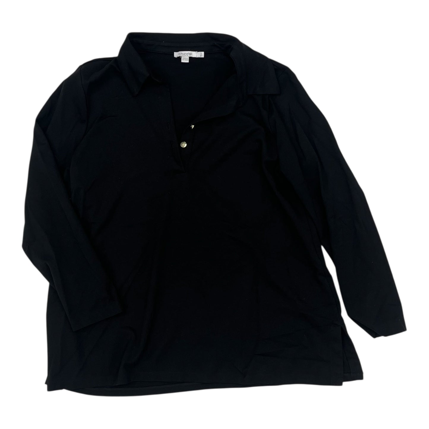 Top Ls By Chicos In Black, Size:Xl