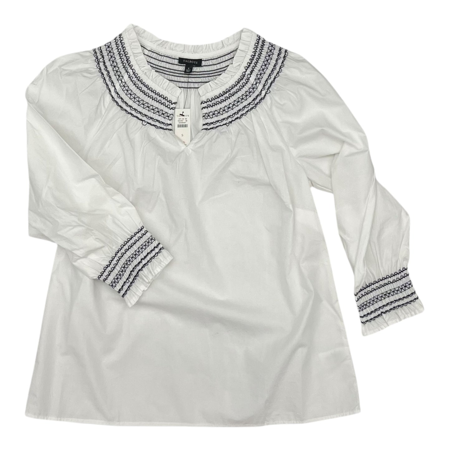 Blouse Ls By Talbots In White, Size:S