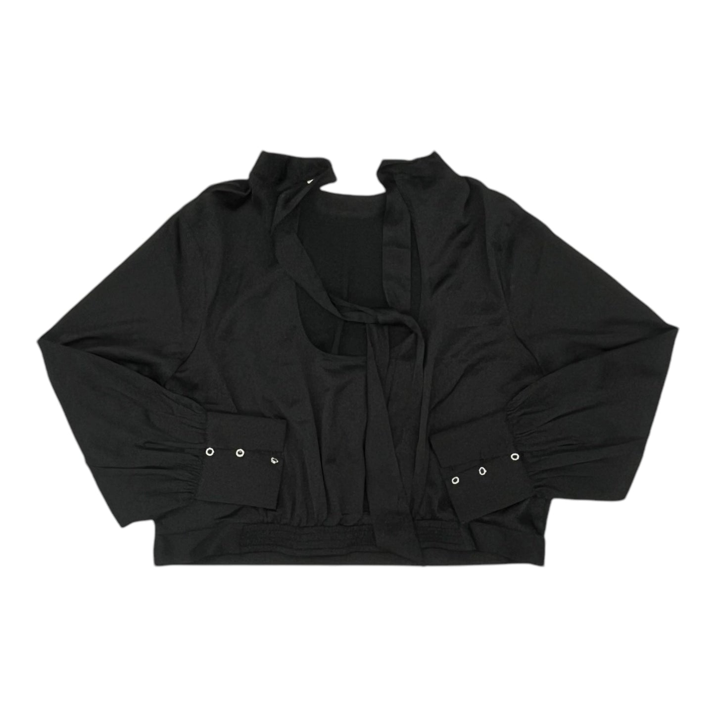 Blouse Ls By Express In Black, Size:Xl