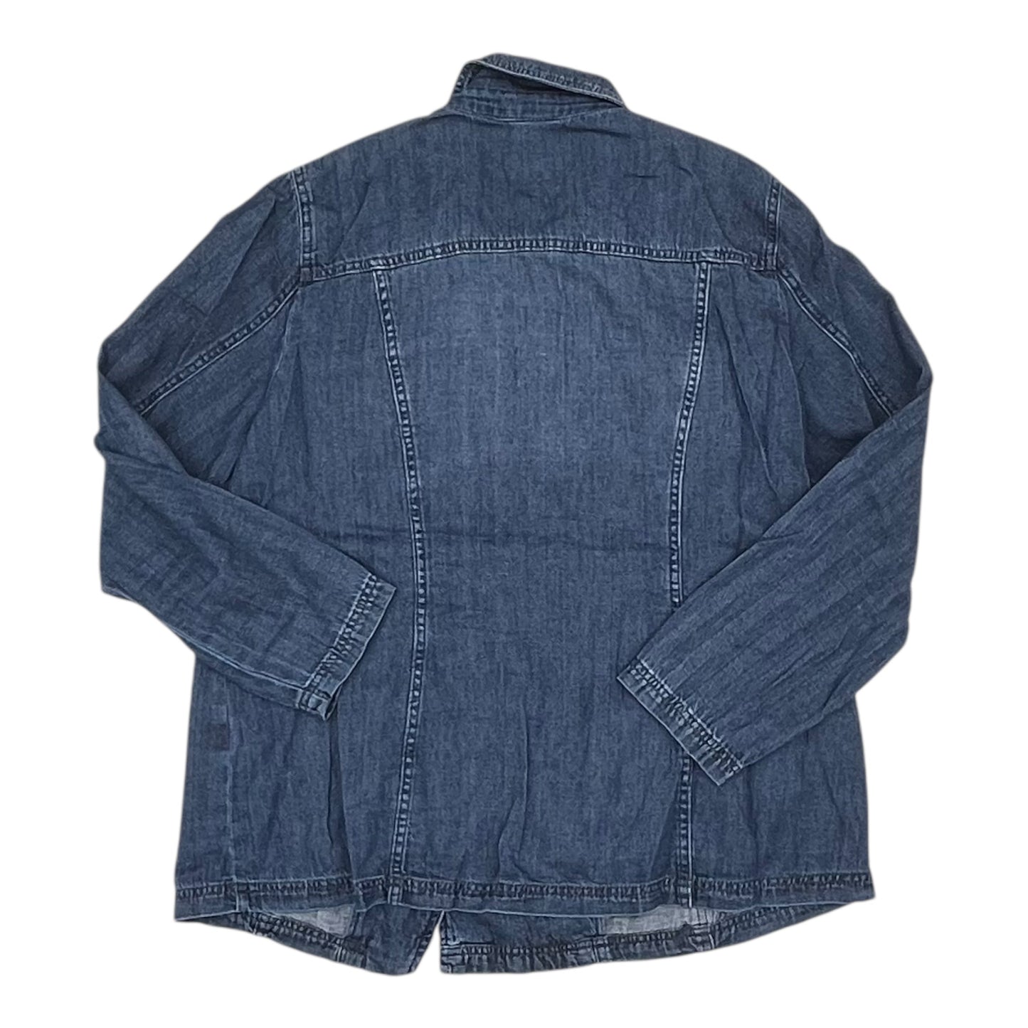 Jacket Denim By Chicos In Camouflage Print, Size:Xl