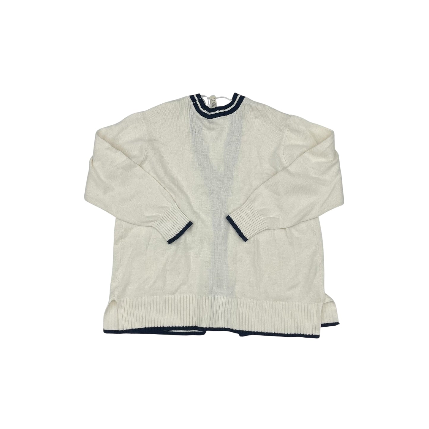 Sweater Cardigan By St Johns Bay In Blue & Cream, Size:1X