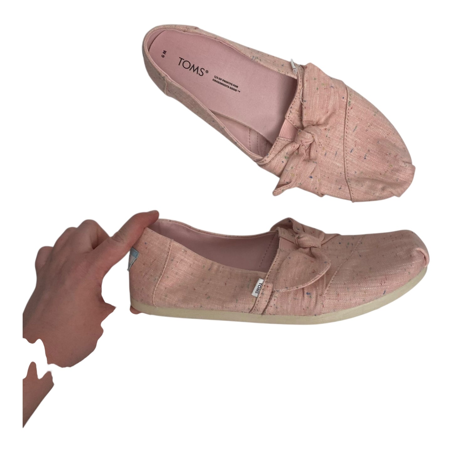 Shoes Flats By Toms In Pink, Size:9