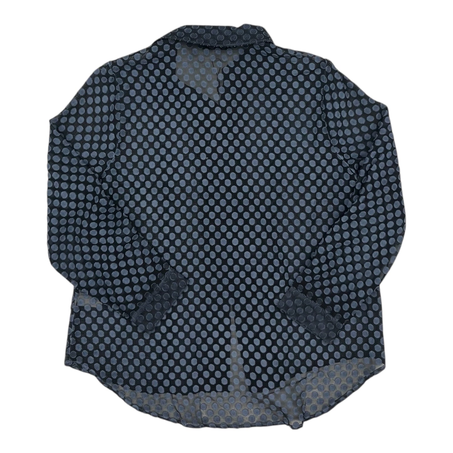 Blouse Ls By Cable And Gauge In Blue, Size:Xlp