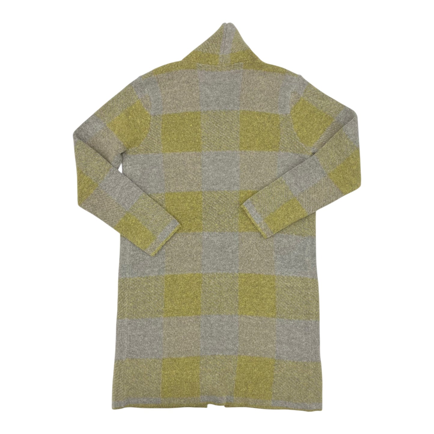 Sweater Cardigan By Baciano In Grey & Yellow, Size:M