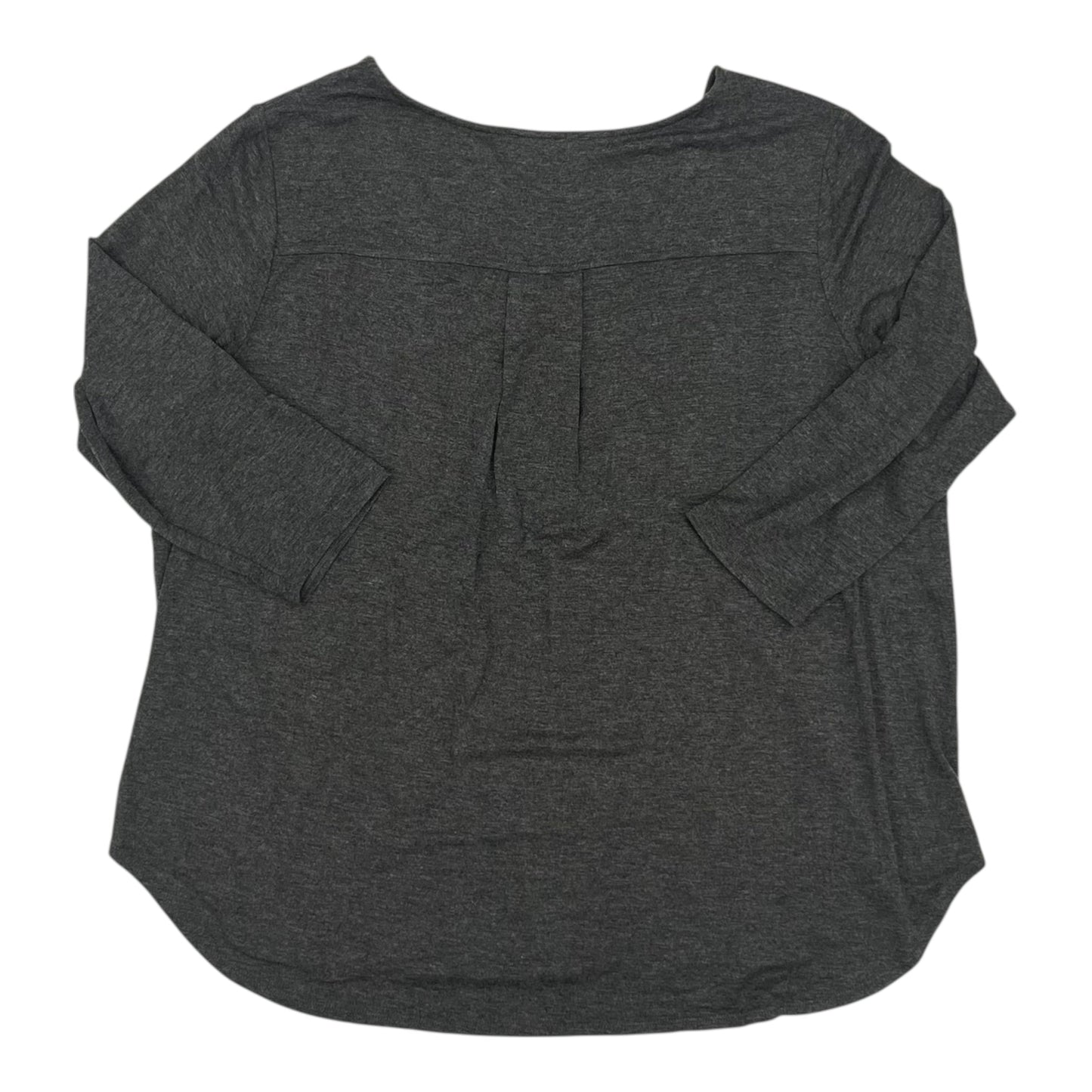 Top 3/4 Sleeve By Philosophy In Grey, Size:1X