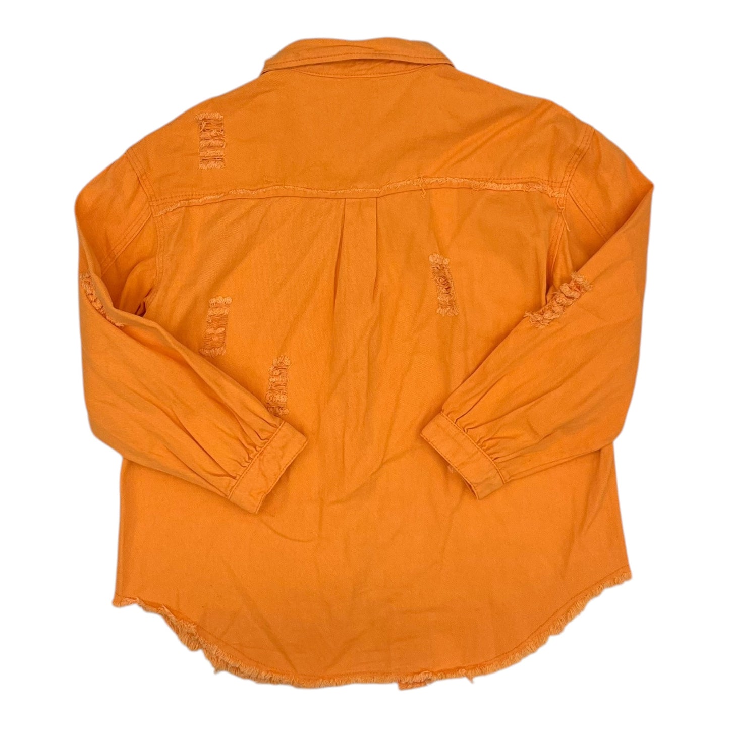Jacket Denim By Clothes Mentor In Orange Denim, Size:S
