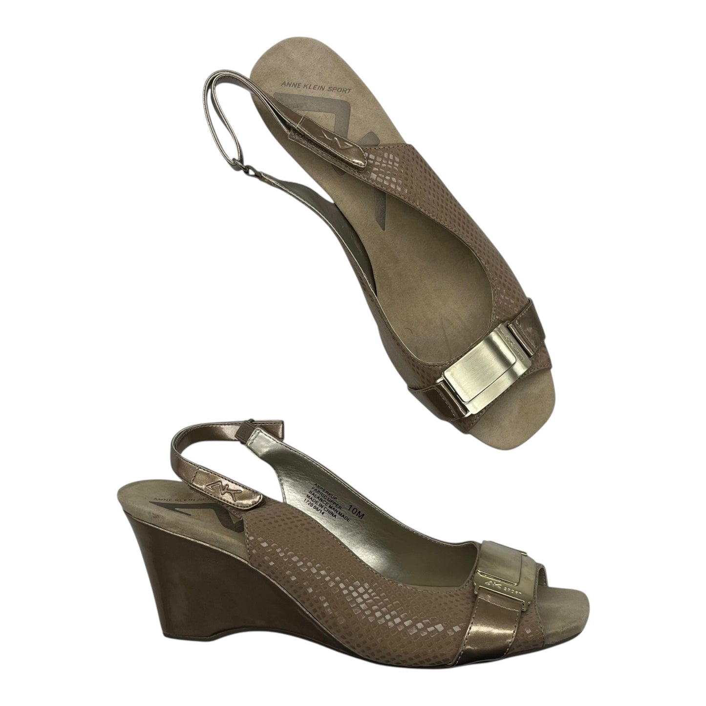Sandals Heels Wedge By Anne Klein In Tan, Size:10