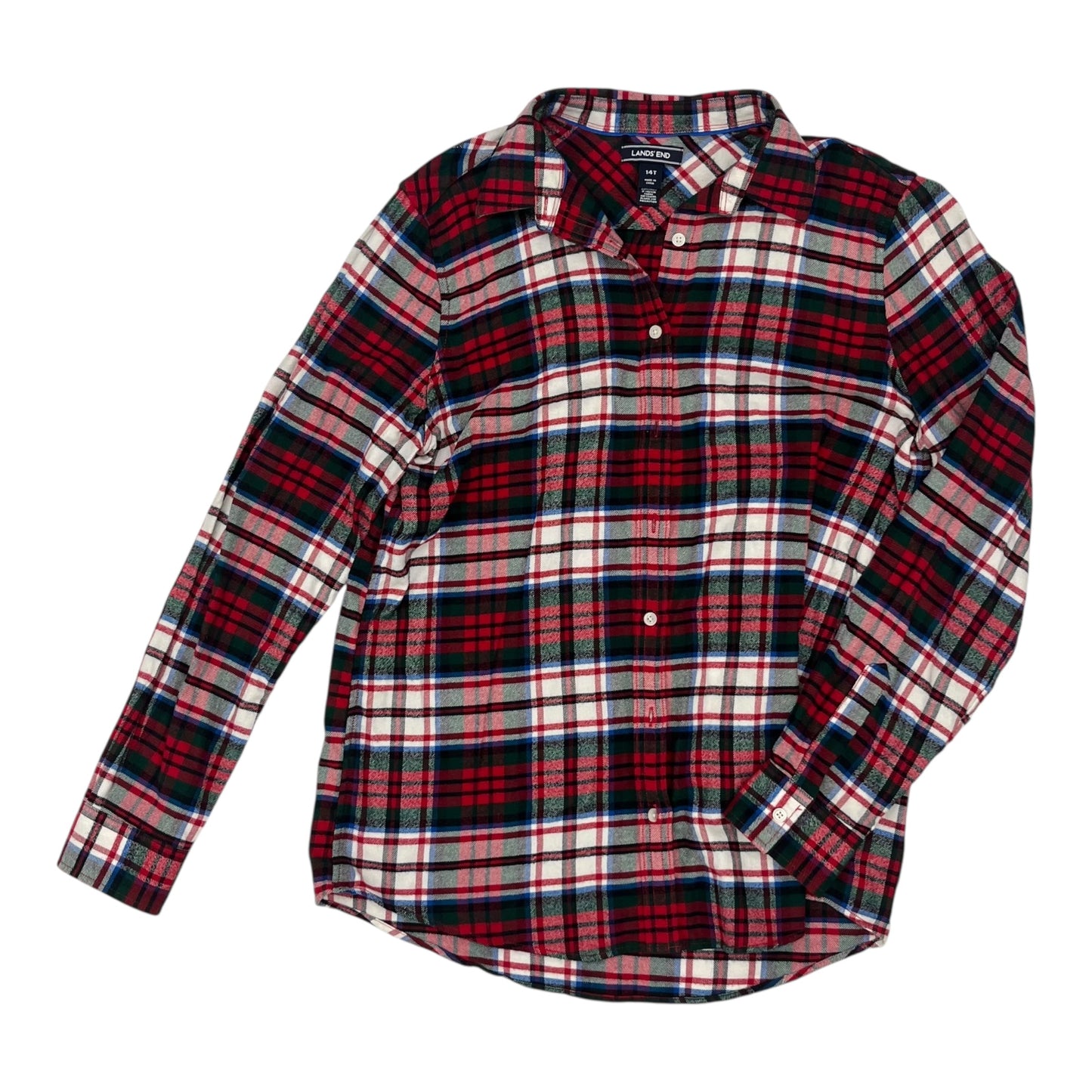 Blouse Ls By Lands End In Red, Size:L