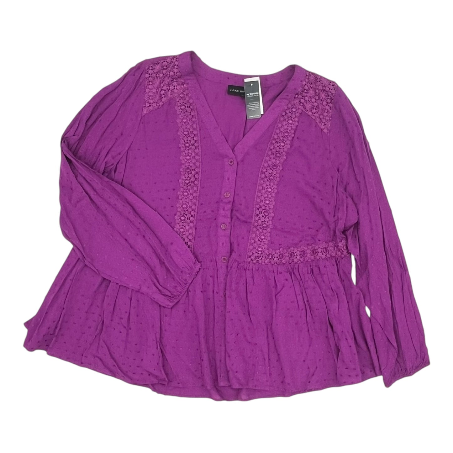 Blouse Ls By Lane Bryant In Purple, Size:Xl