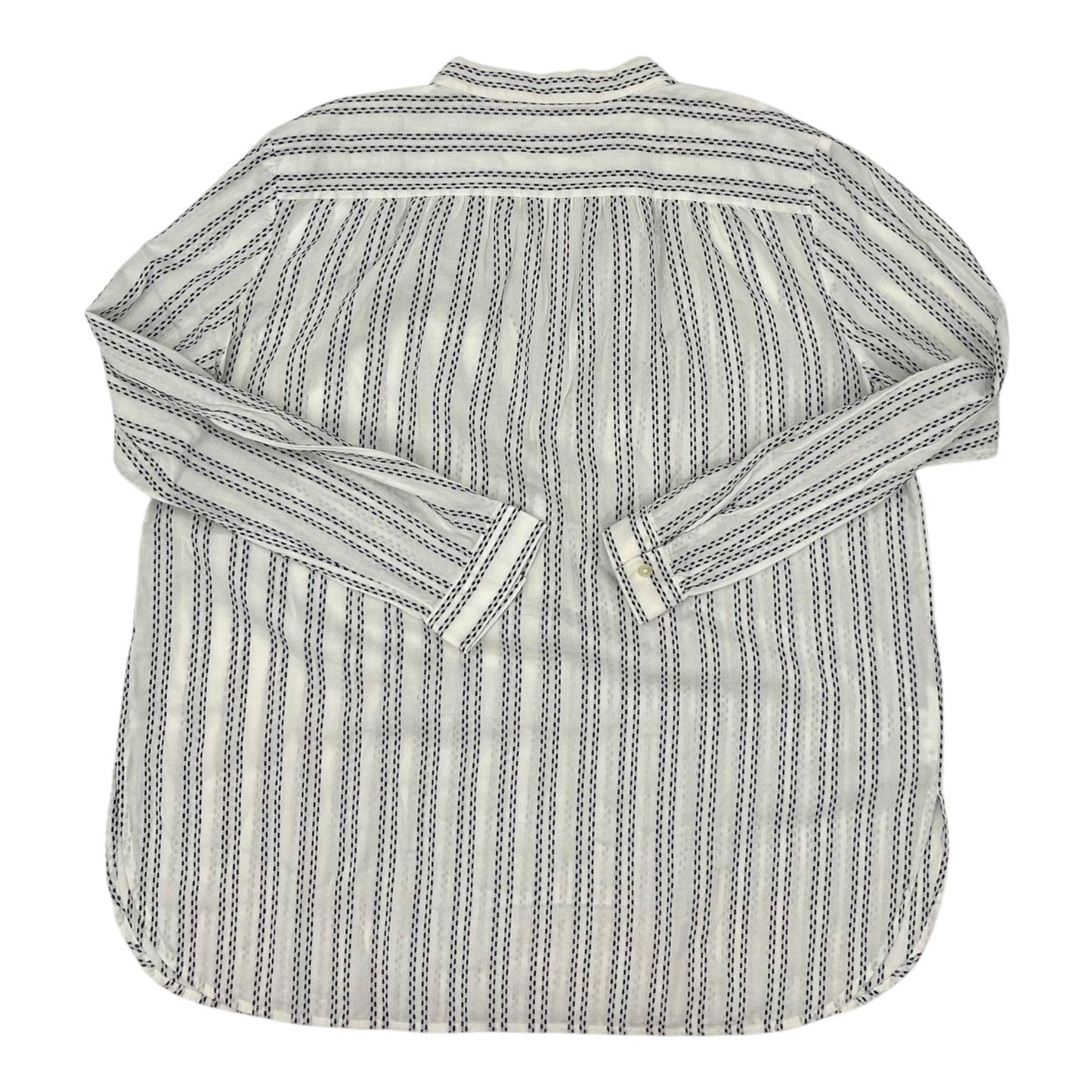 Blouse Ls By Loft In Black & Cream, Size:Xl
