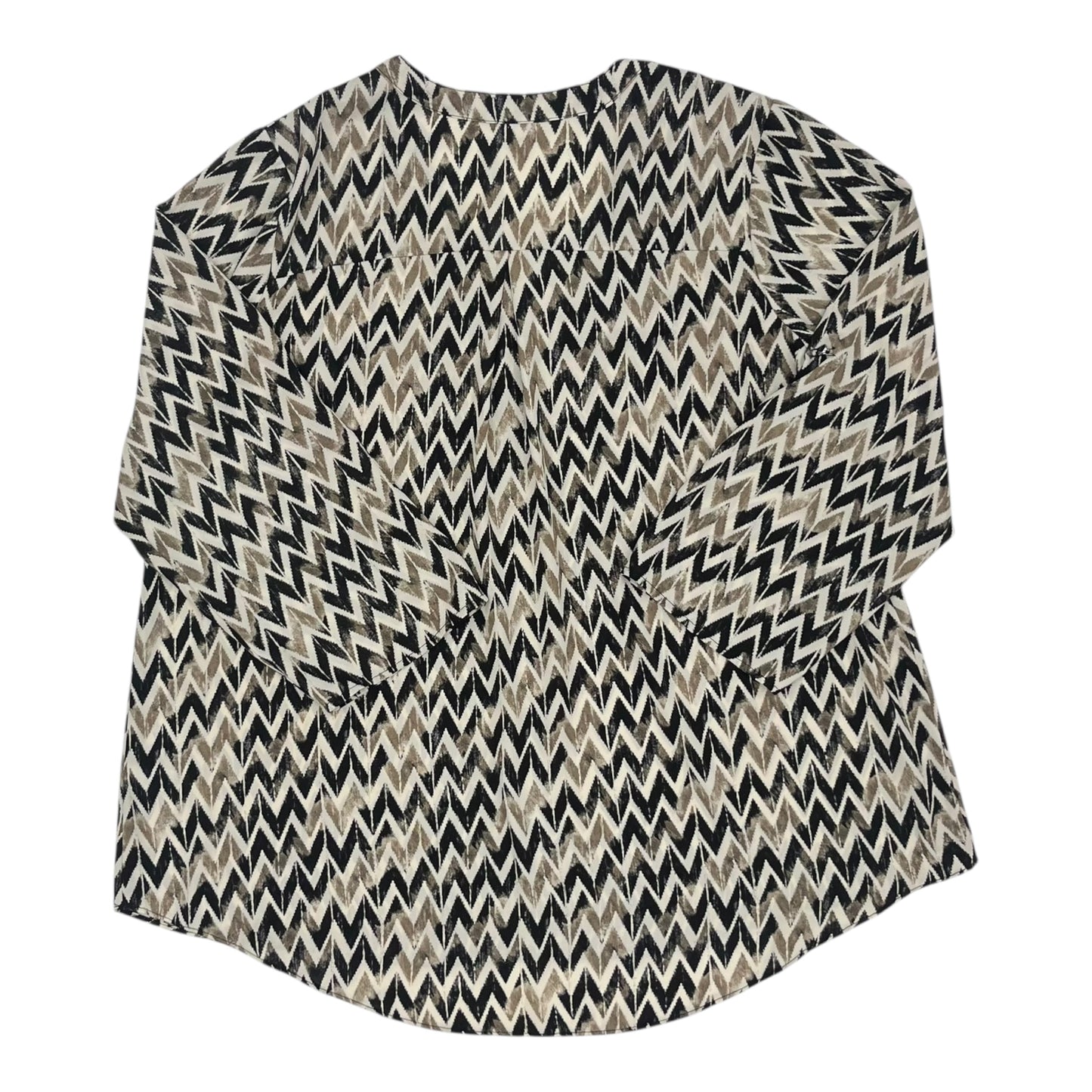 Blouse Ls By Cato In Black & Brown, Size:1X