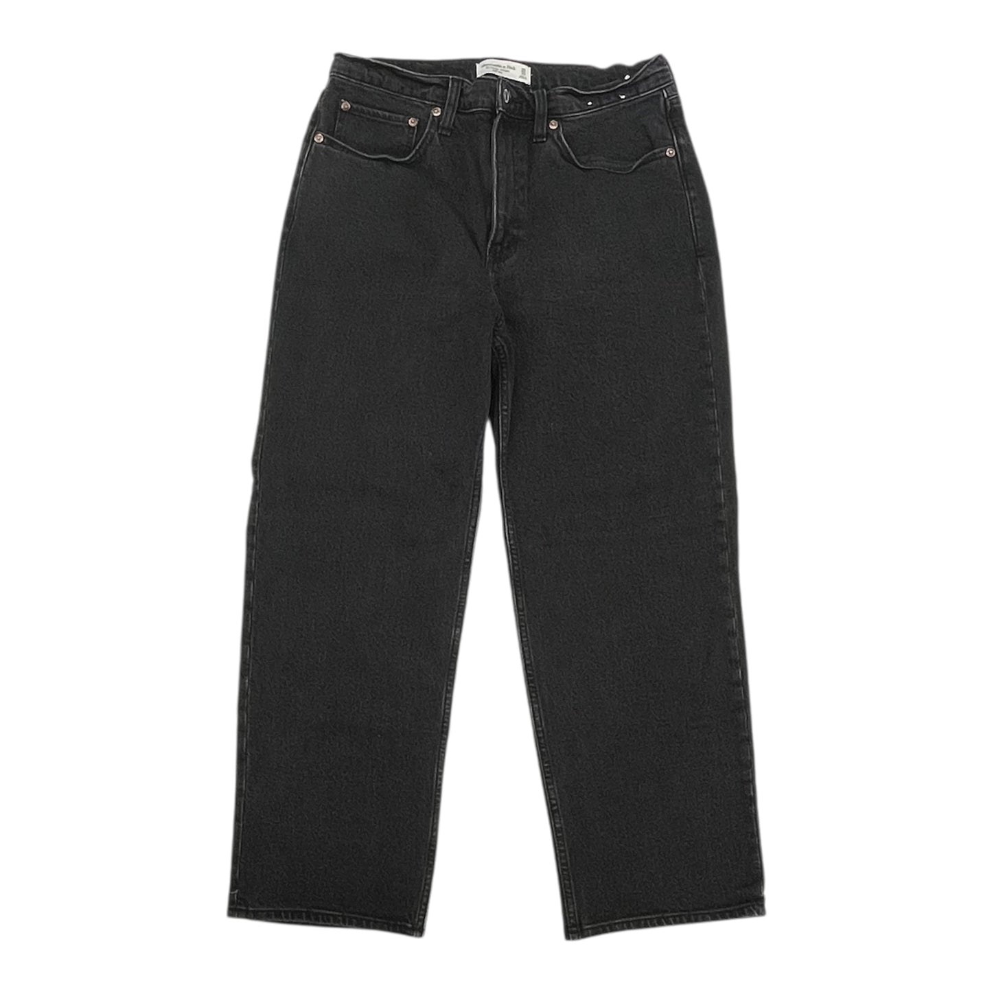 Jeans Straight By Abercrombie And Fitch In Black Denim, Size:10