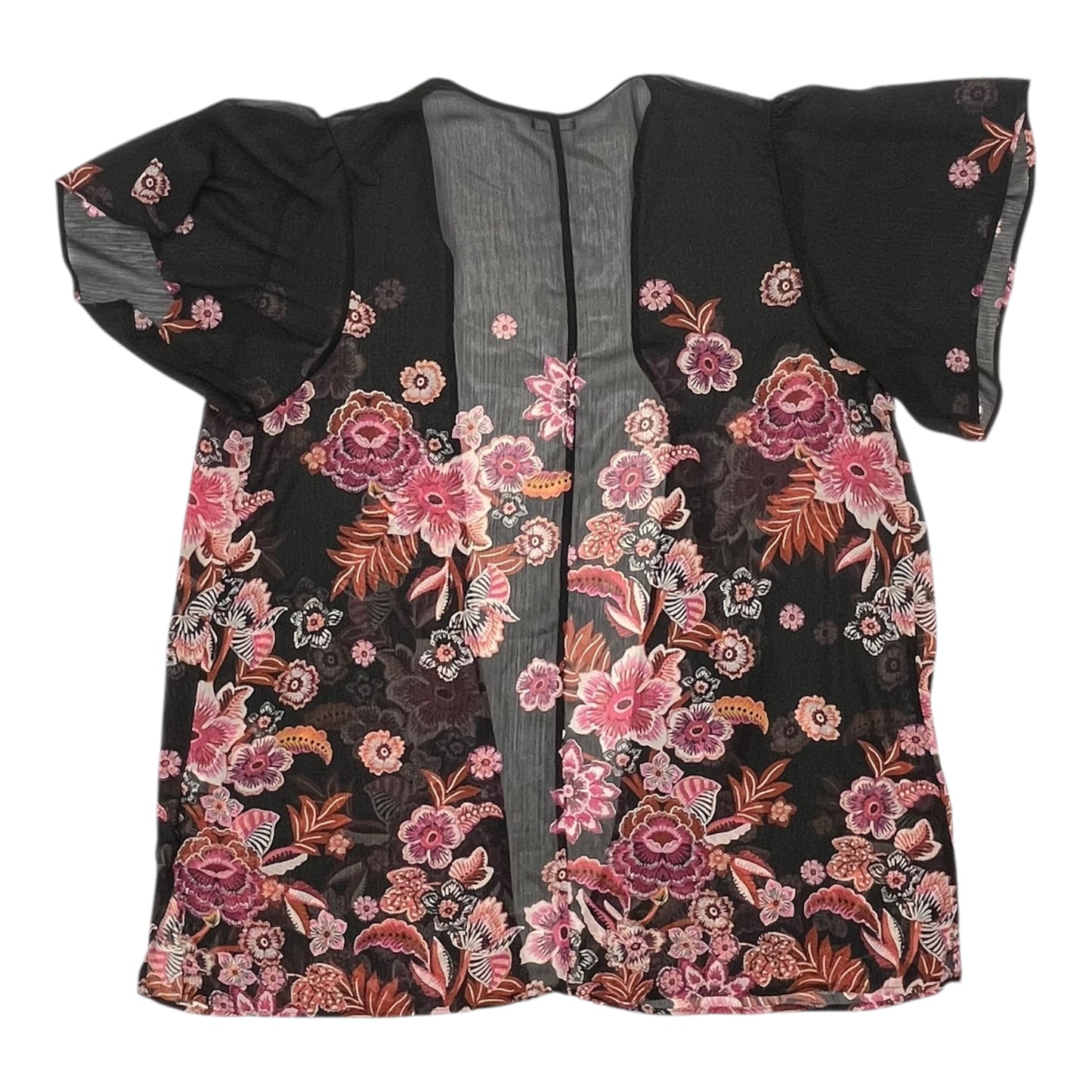 Kimono By Maurices In Black & Pink, Size:2X