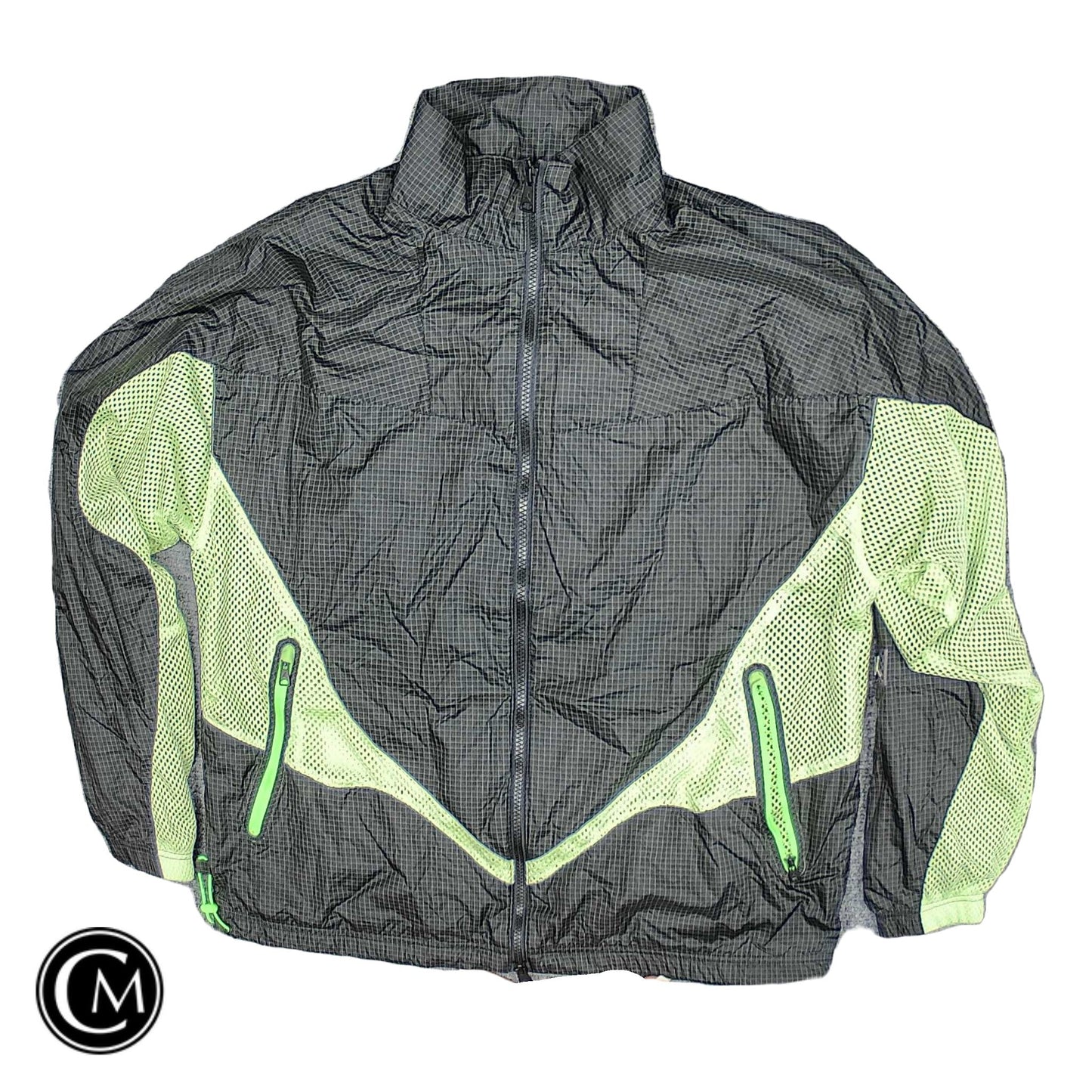 Jacket Windbreaker By Cmb In Black & Green, Size: M image 1