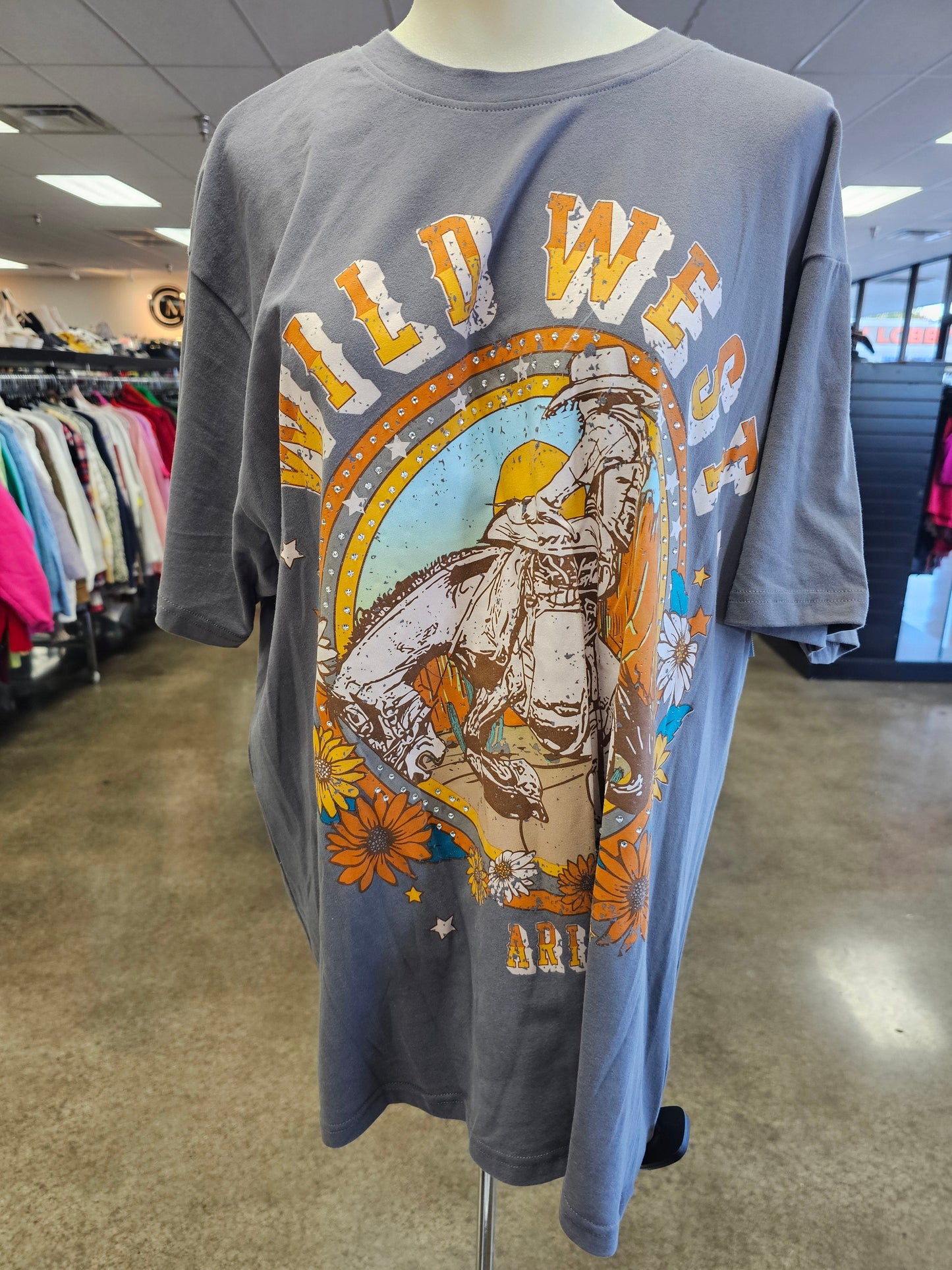 Top Ss By Ariat In Grey, Size:Xl