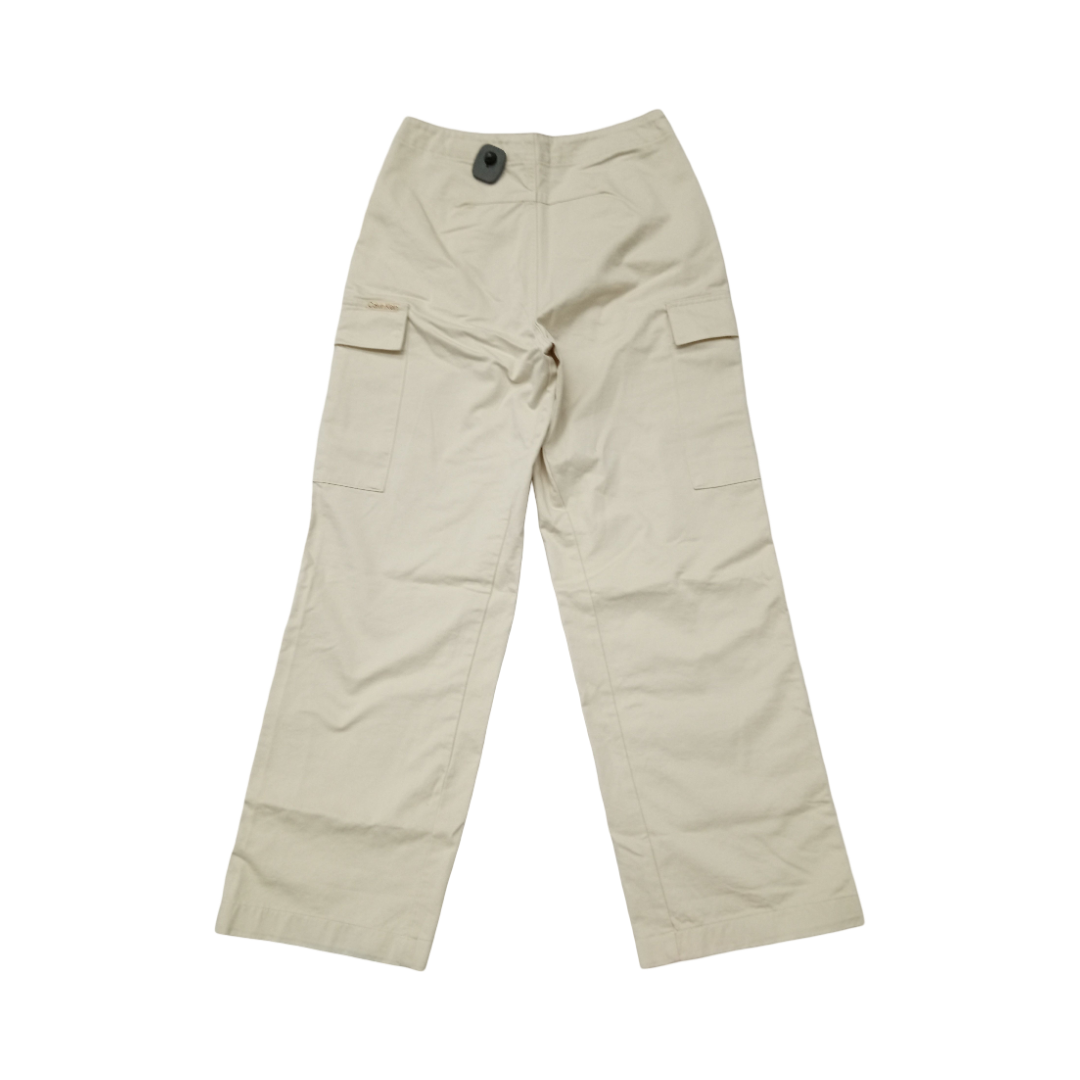 Jeans Wide Leg By Calvin Klein In Cream Denim, Size:8