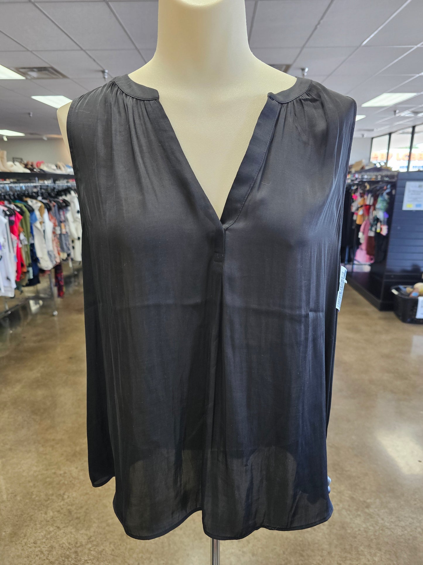 Blouse Sleeveless By Banana Republic In Black, Size:M