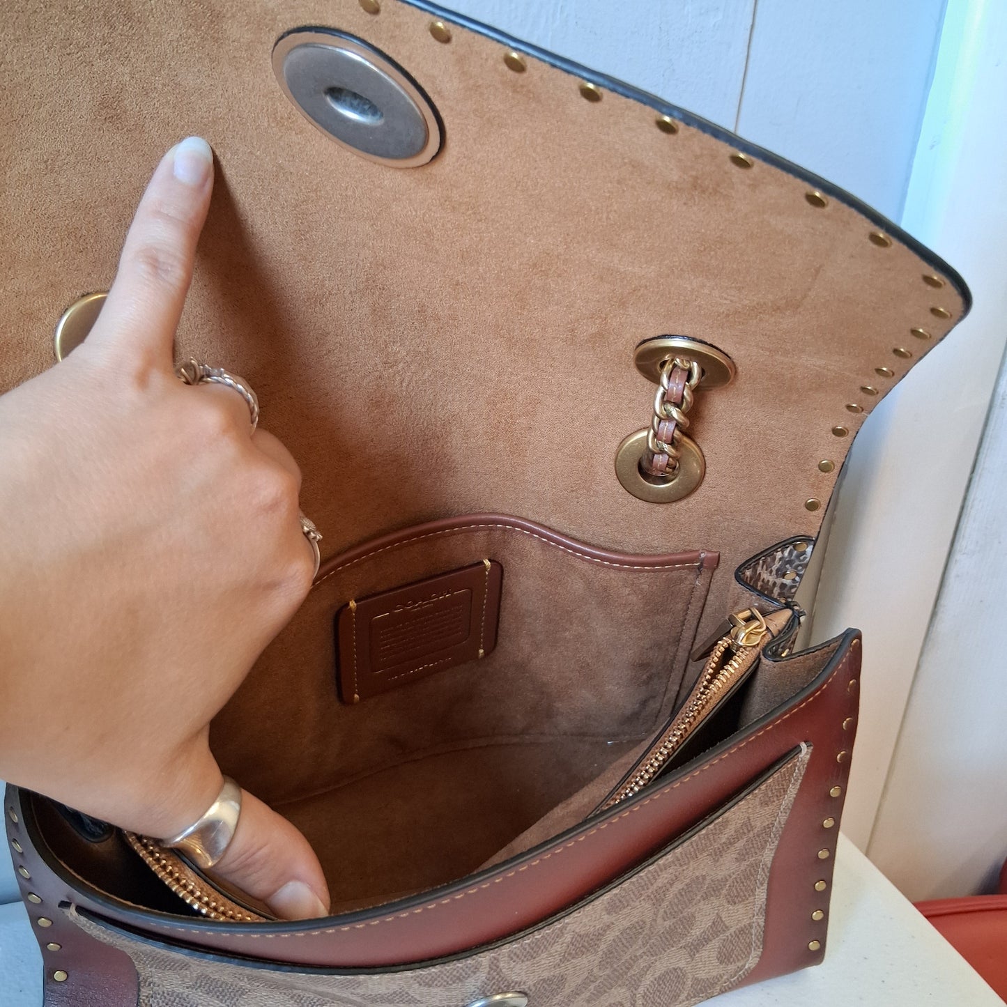 Crossbody Designer By Coach, Size: Medium