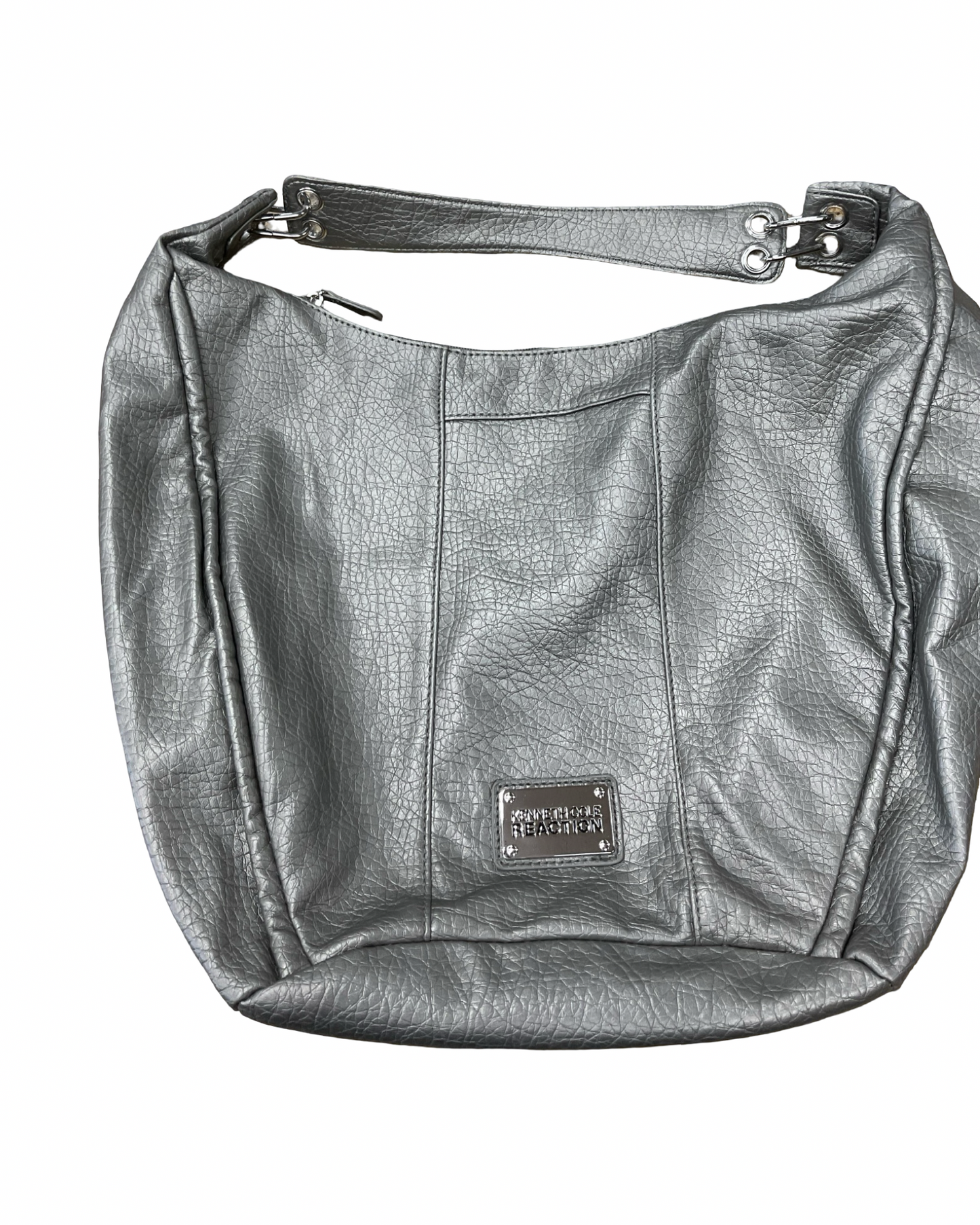 Handbag By Kenneth Cole Reaction In Silver, Size:Large