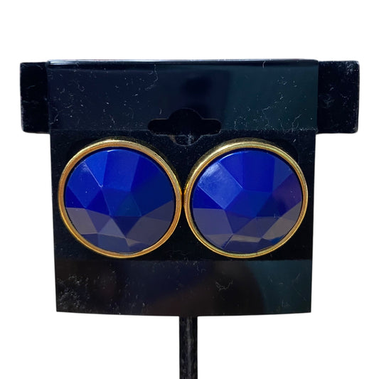Earrings Stud In Blue & Gold