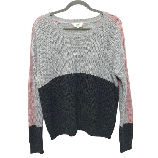 Sweater By Pink Rose In Grey & Pink, Size:L