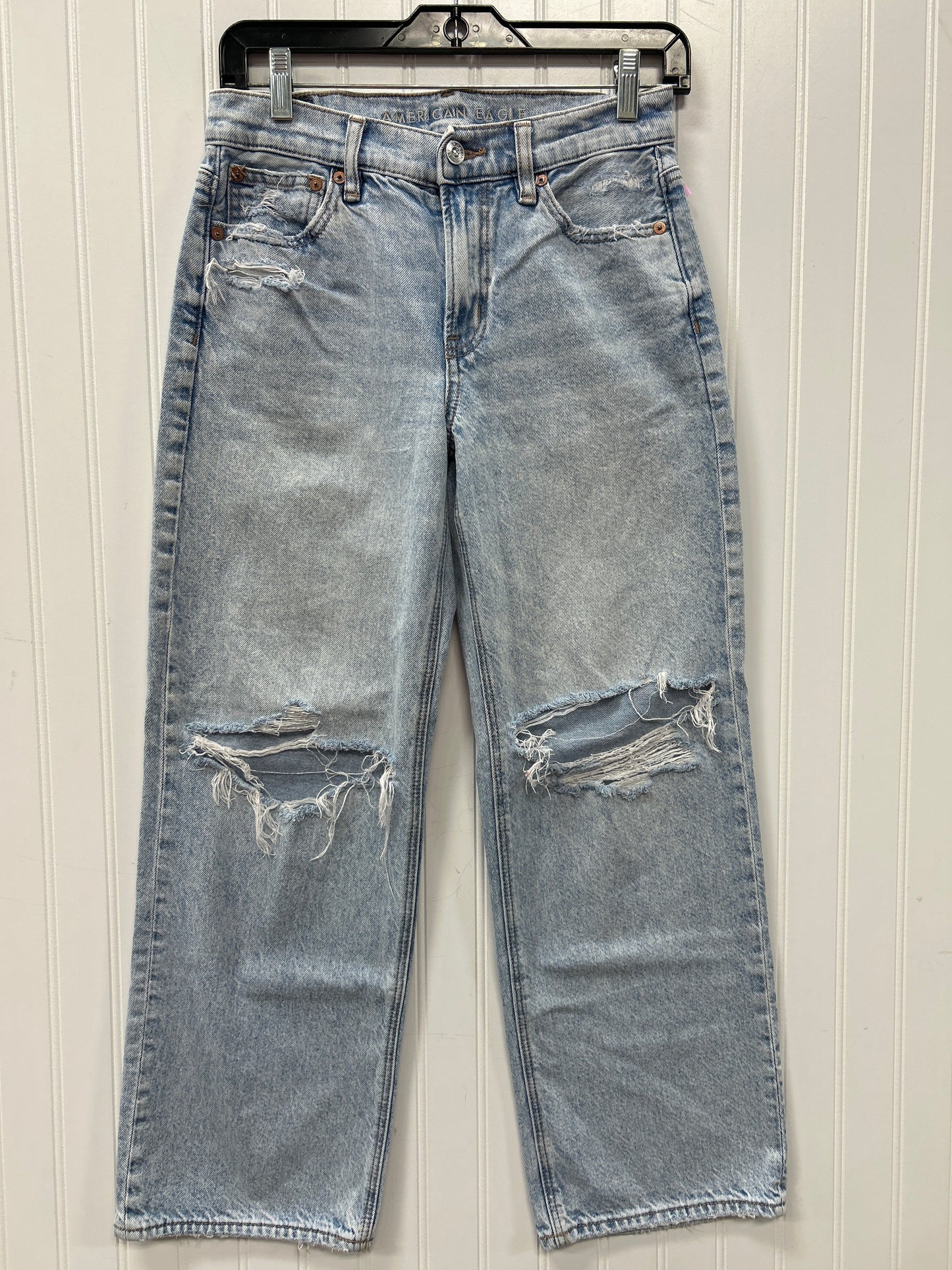 Jeans Straight By American Eagle In Blue Denim, Size:2