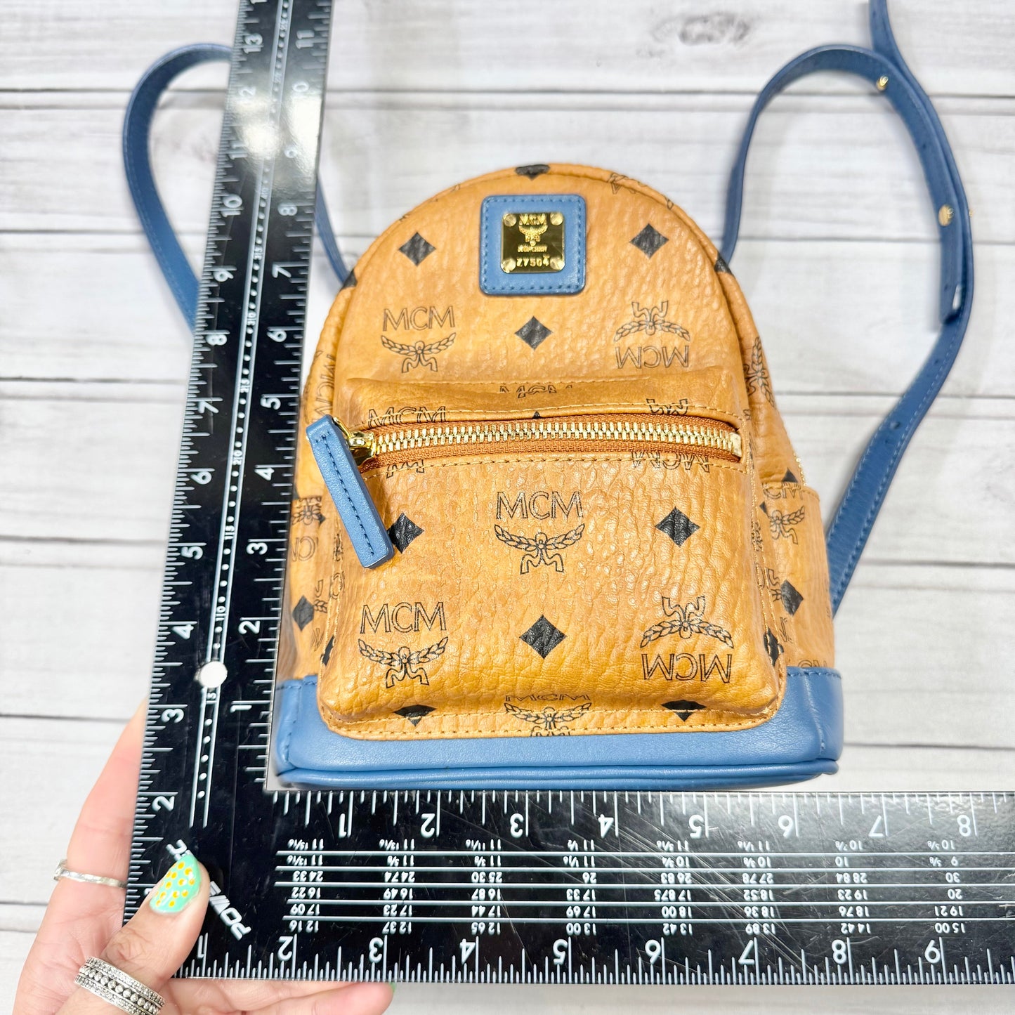 Backpack Luxury Designer By Mcm, Size: Small