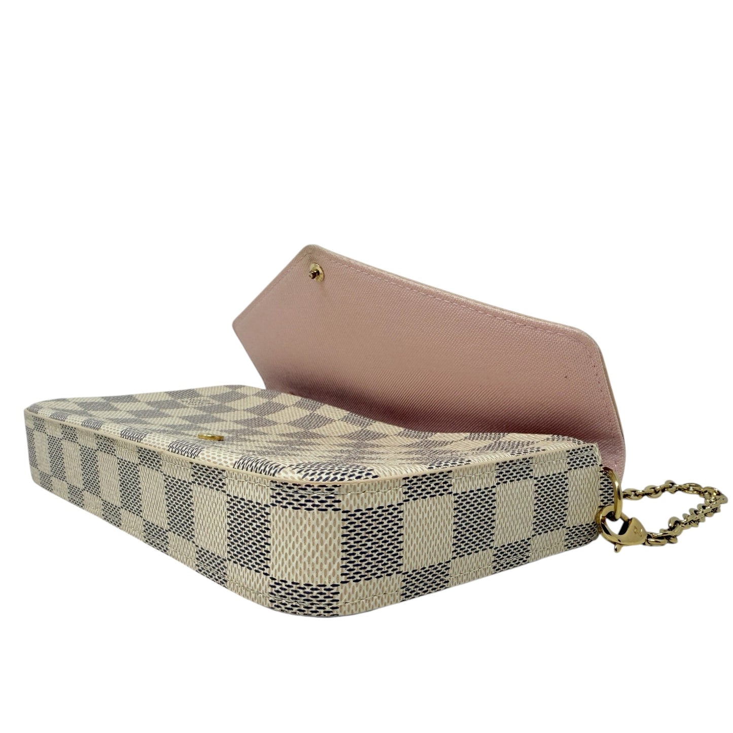 Pochette Félicie In Damier Azur Canvas Luxury Designer By Louis Vuitton, Size: Small