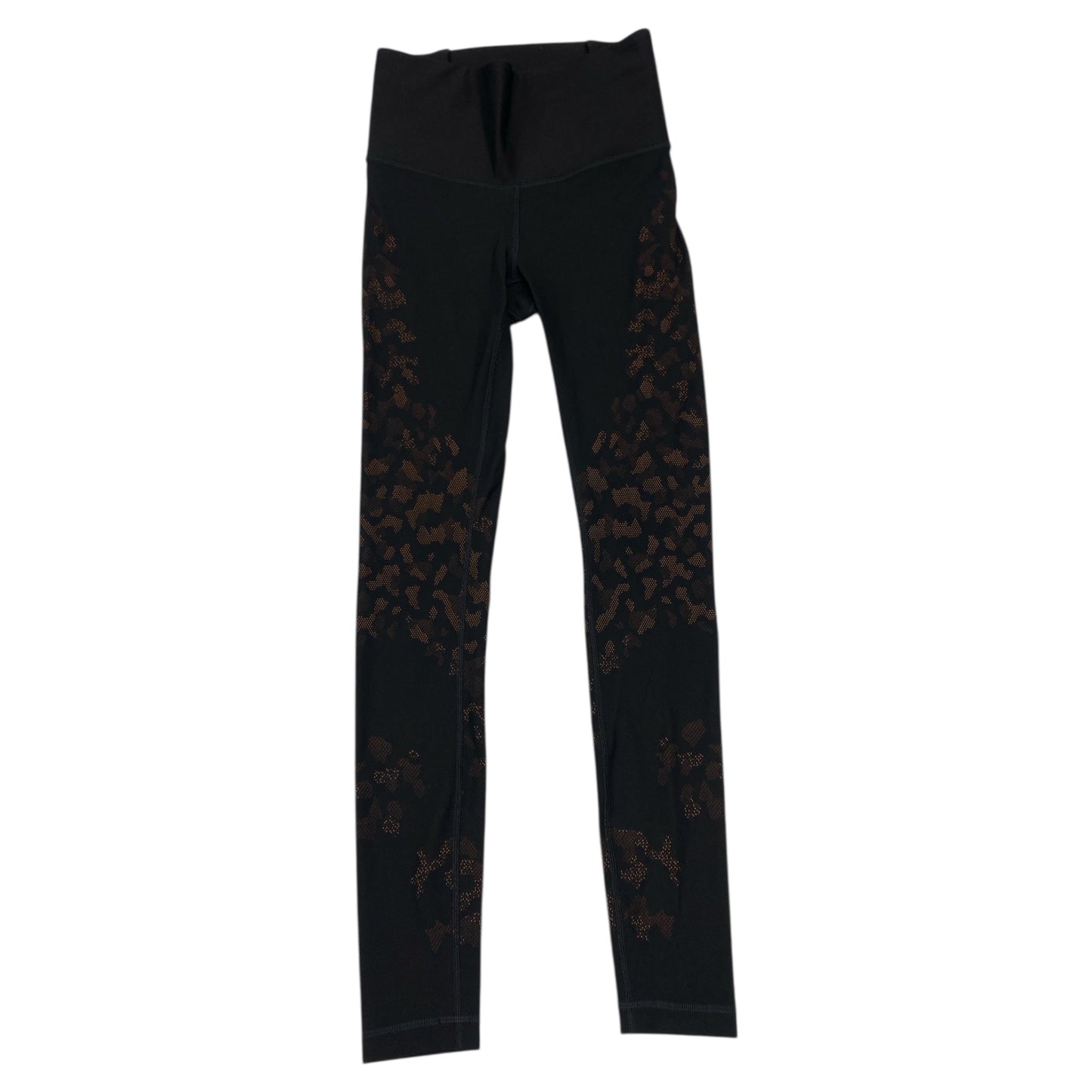 Athletic Leggings By Lululemon In Black & Orange, Size:6