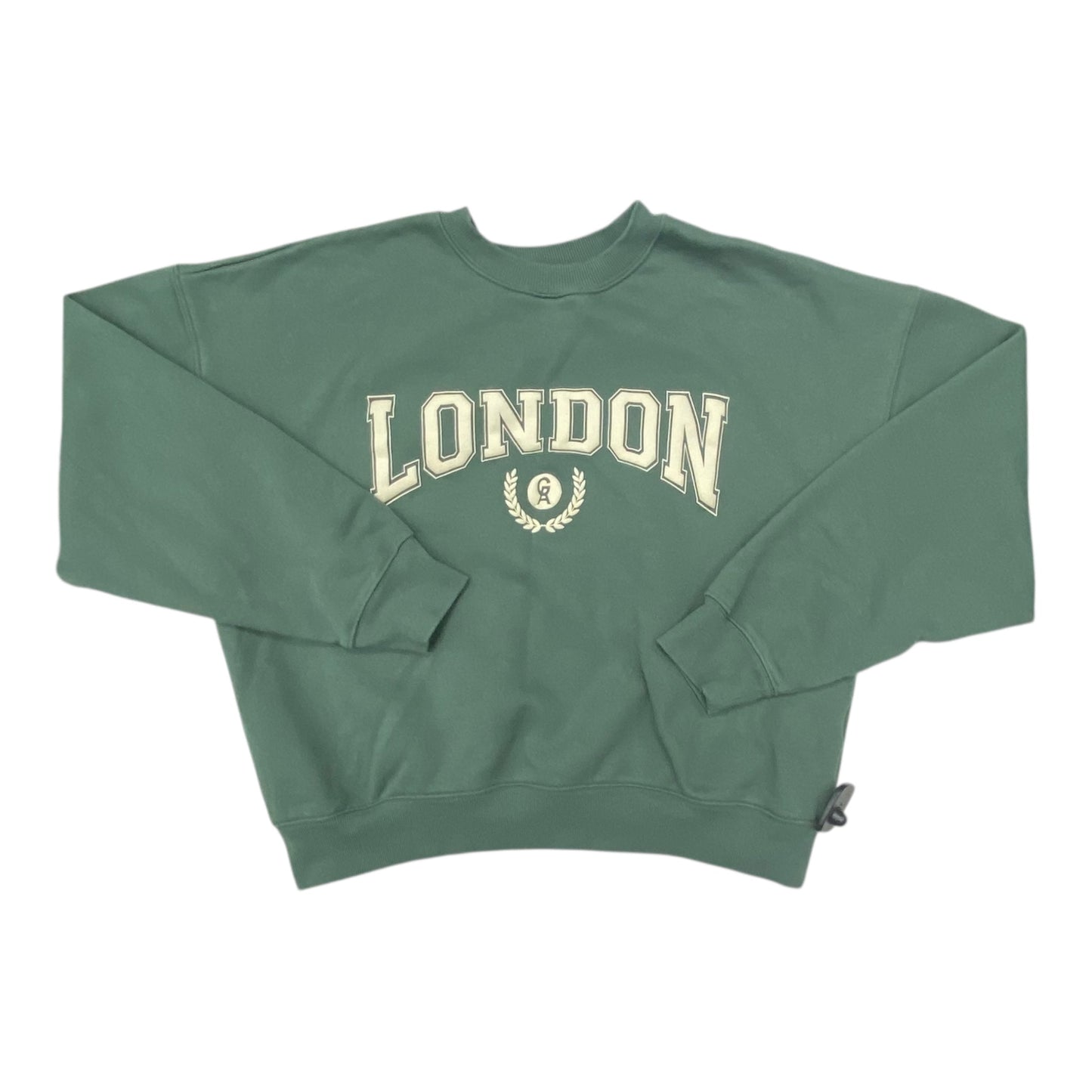 Sweatshirt Crewneck By Good American In Cream & Green, Size:L