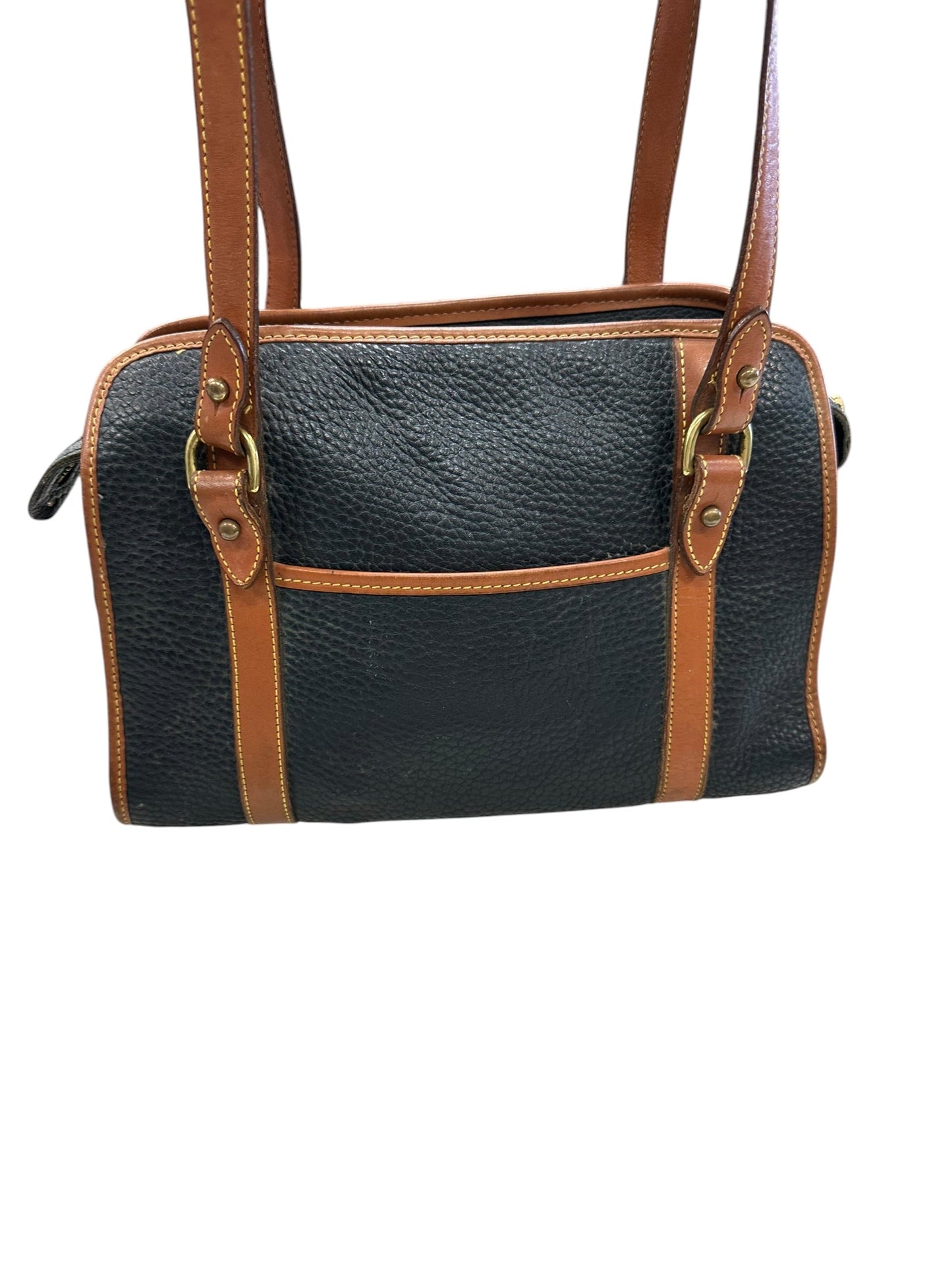 Handbag Designer By Dooney And Bourke In Blue & Tan, Size:Medium